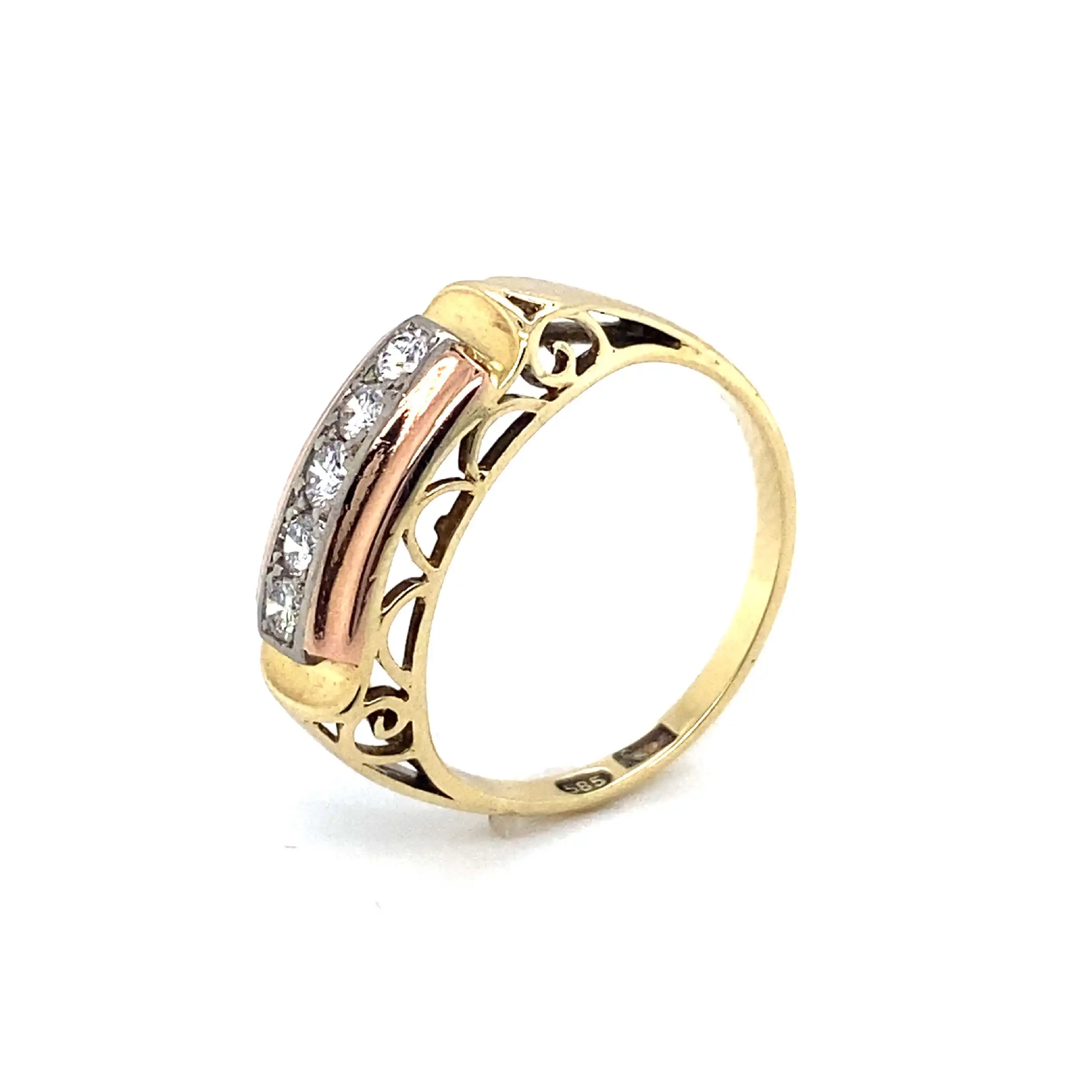Ring Tricolor mit Brillanten ca. 0,20ct Ring Tricolor mit Brillanten ca. 0,20ct