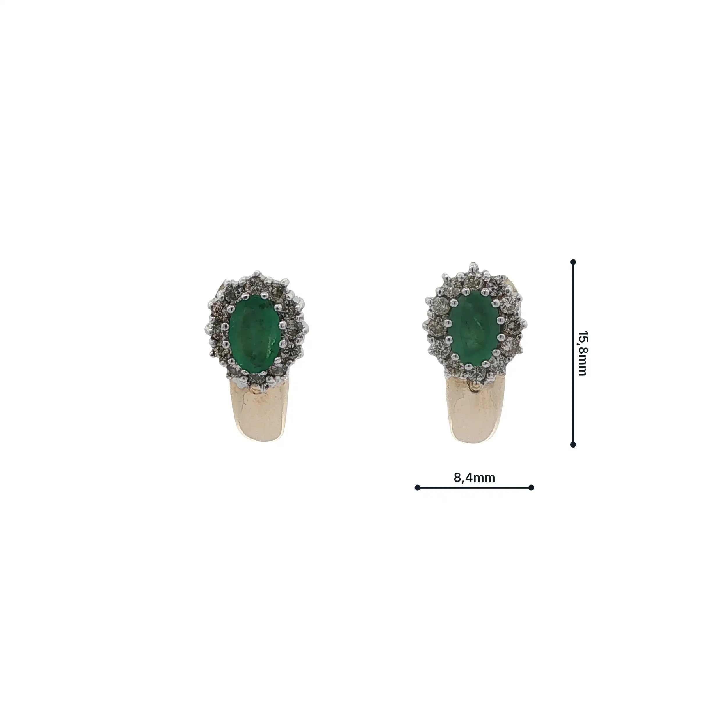Ohrstecker Bicolor mit Smaragd & Brillanten
