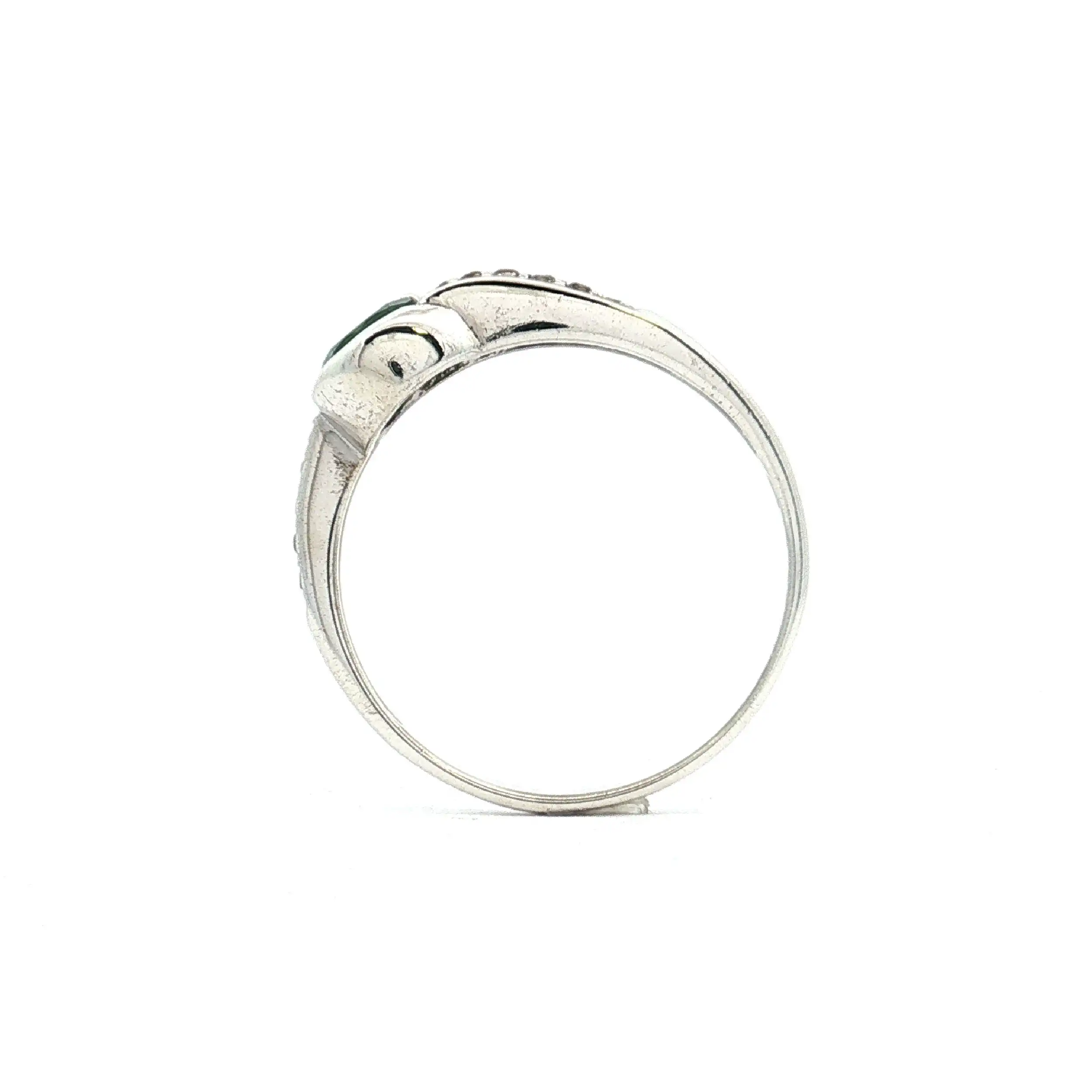 Ring Silber mit Russischer Diopsid und weißen Topas