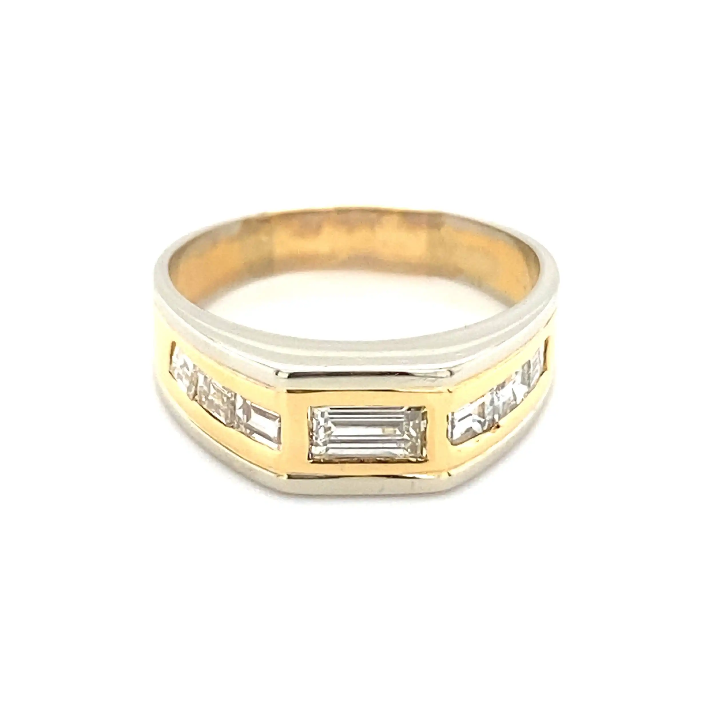 Ring Bicolor mit Baguette Diamanten Ring Bicolor mit Baguette Diamanten