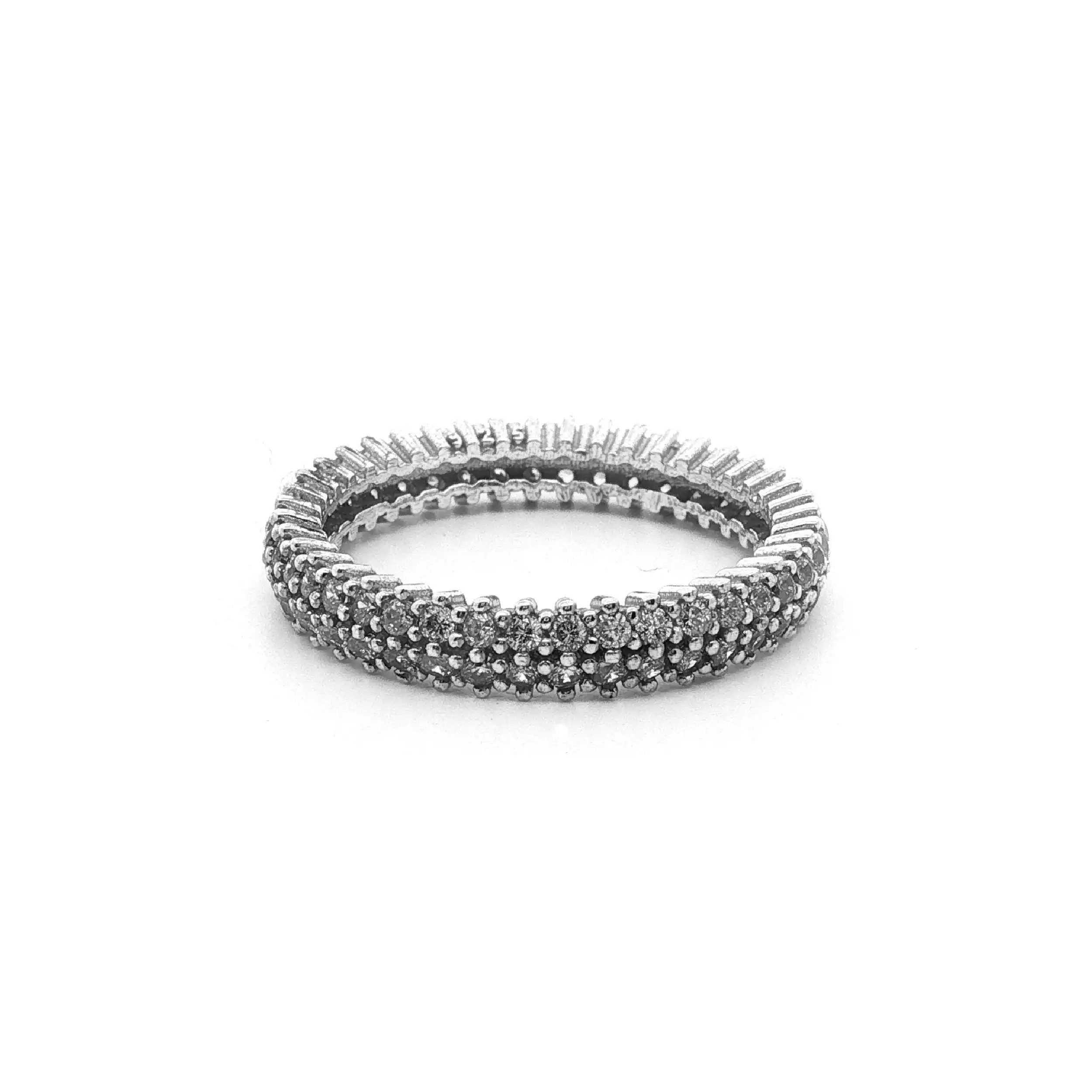 Ring Silber mit Zirkonia 2-reihig