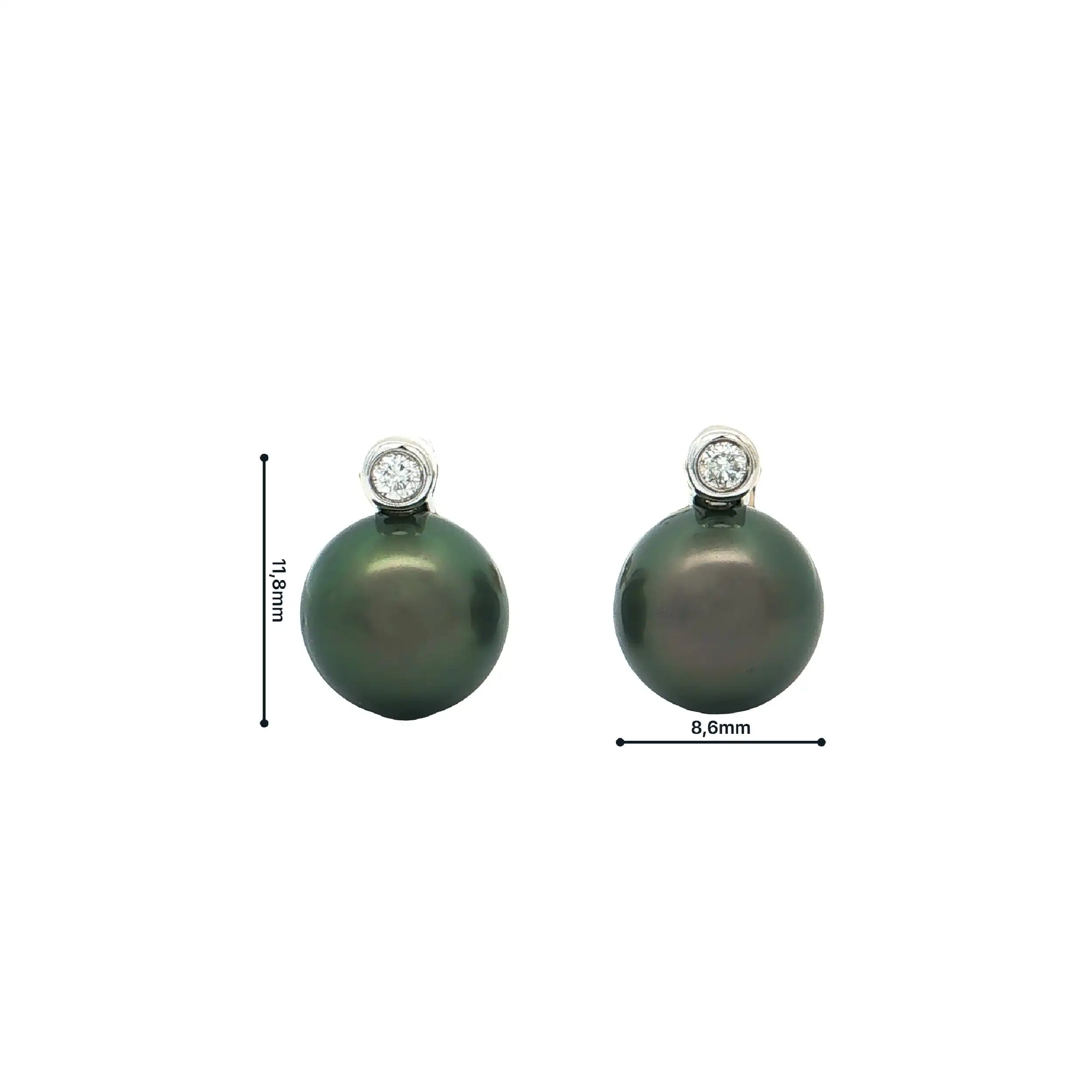 Ohrstecker Bicolor mit Tahitiperlen und Brillanten