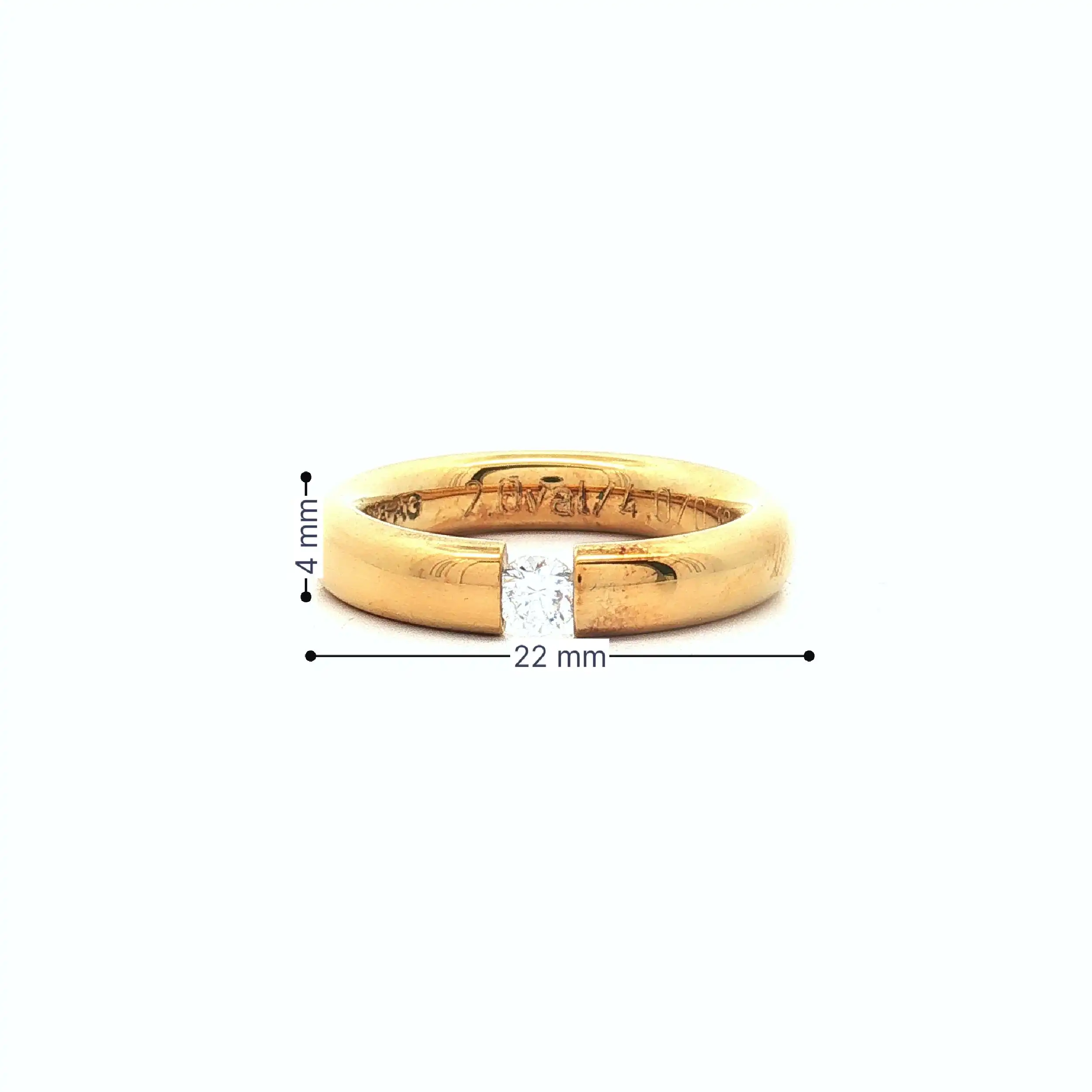 Spannring Silber vergoldet Niessing "Musterring" Oval mit Zirkonia