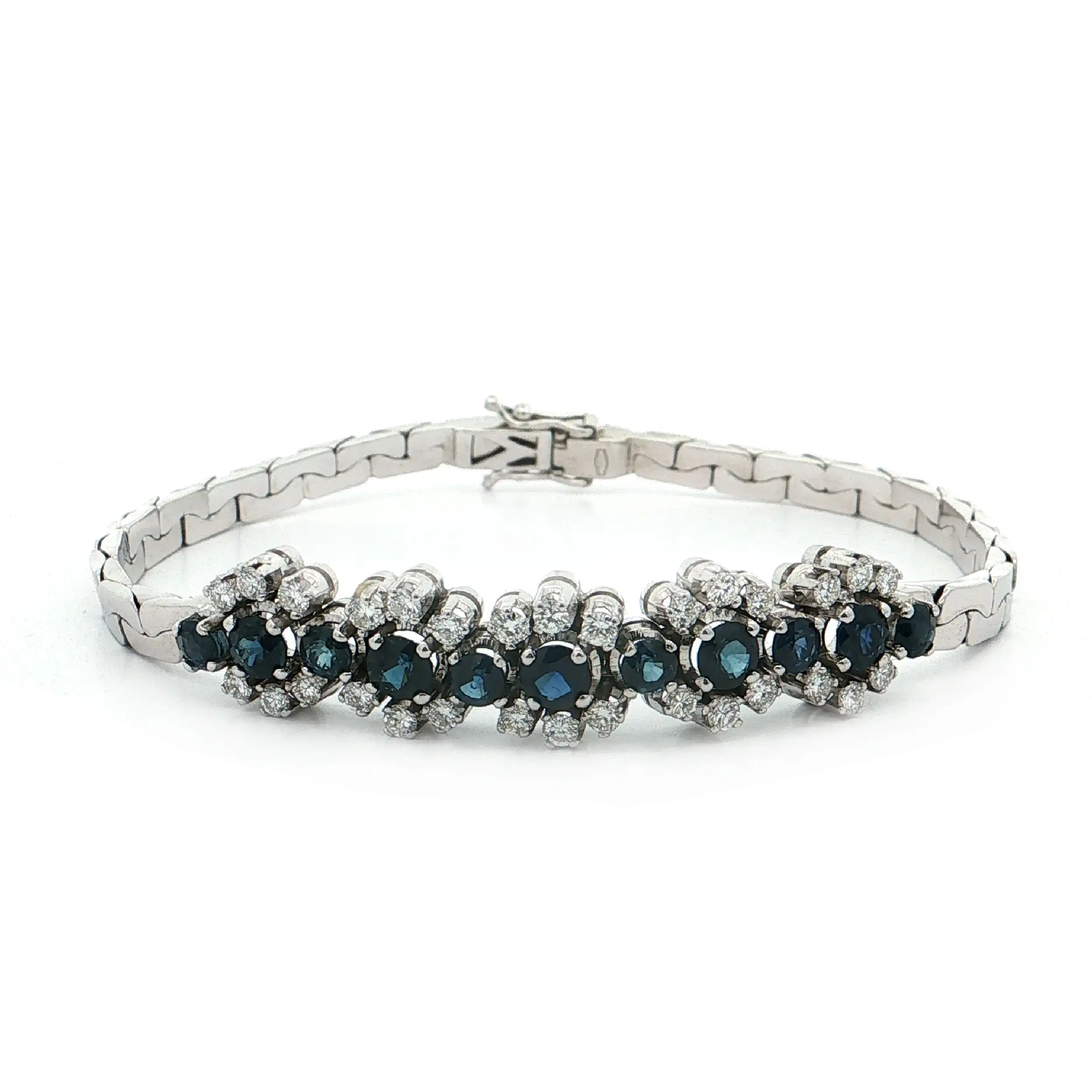 Armband Weißgold mit Saphiren und Brillanten