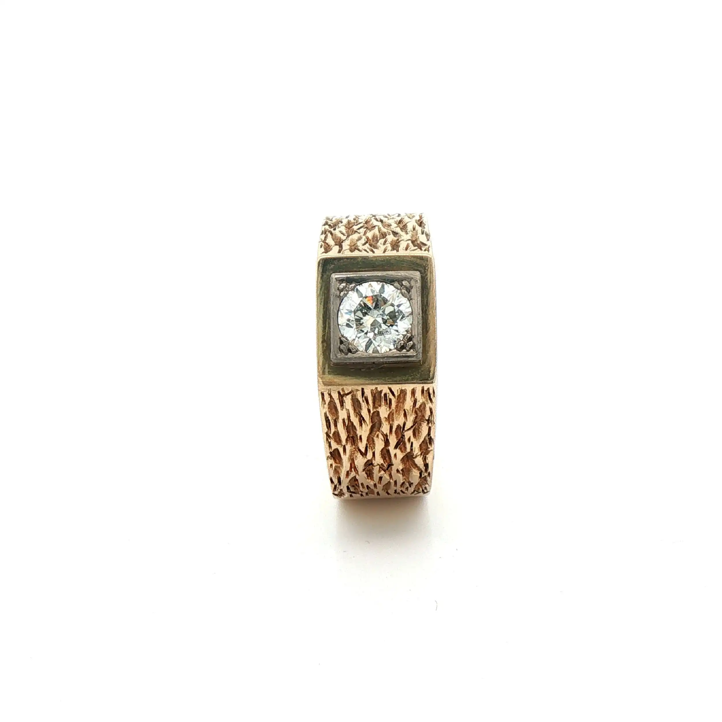 Herrenring Gelbgold mit Brillant