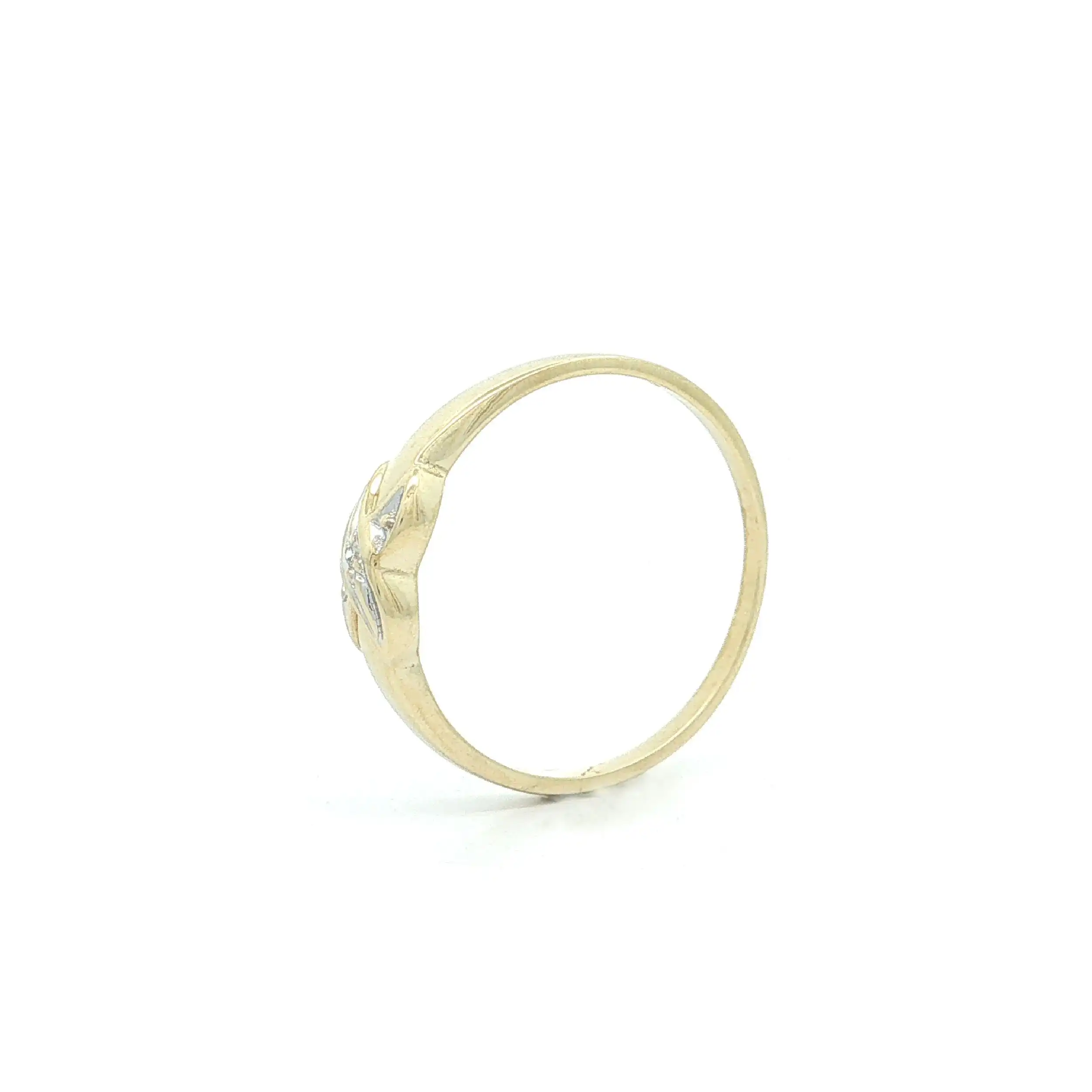 Ring Bicolor mit Diamant, graviert mit 0,005ct Ring Bicolor mit Diamant, graviert mit 0,005ct