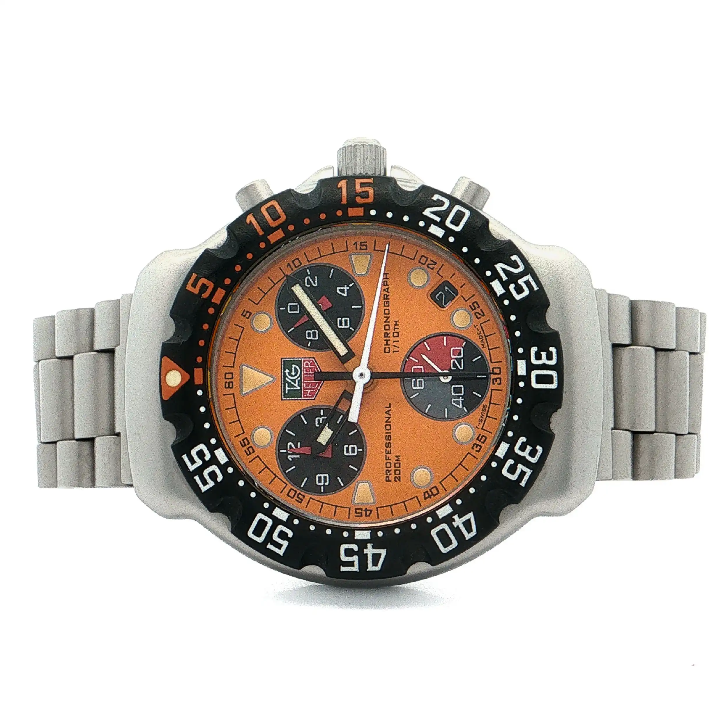 Damenuhr TAG Heuer Formula 1 Chronograph CA 1214 Formula 1 Orange mit Box und Papiere Damenuhr TAG Heuer Formula 1 Chronograph CA 1214 Formula 1 Orange mit Box und Papiere