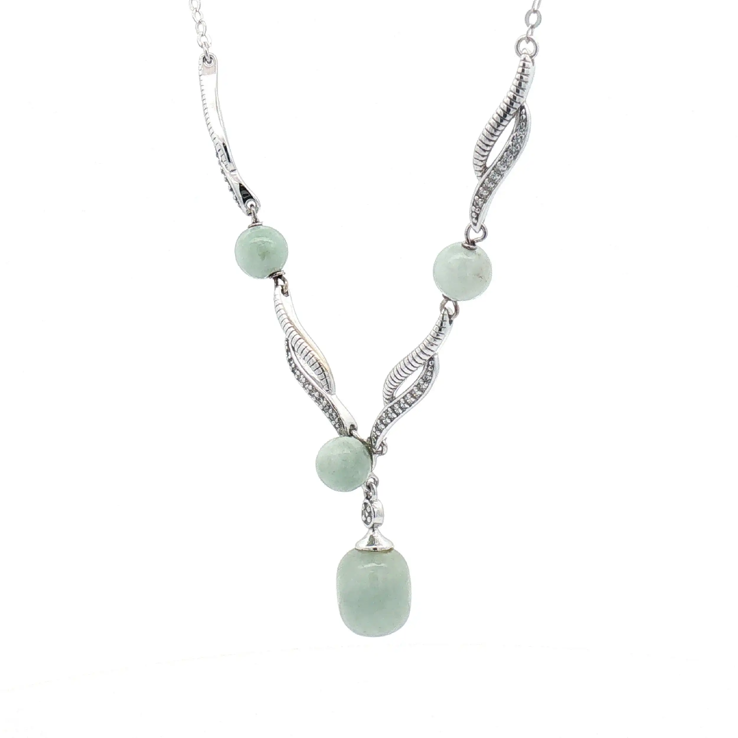 Silbercollier mit Farbsteinen und Zirkonia