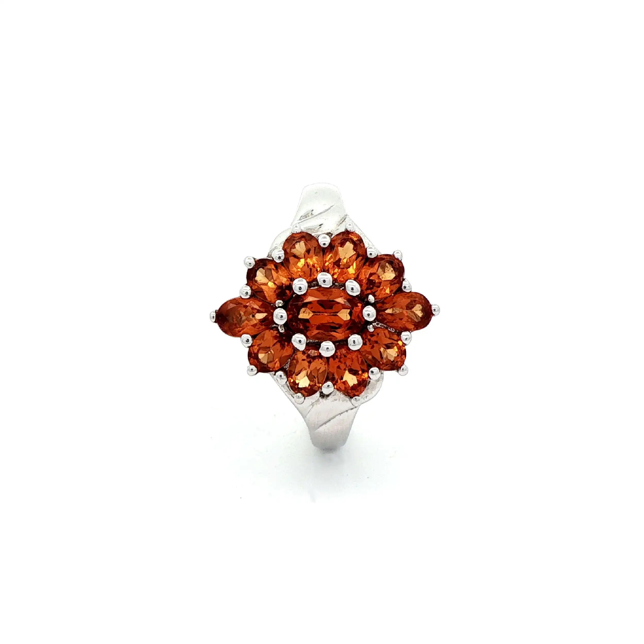 Ring Silber mit orangefarbenen Farbsteinen