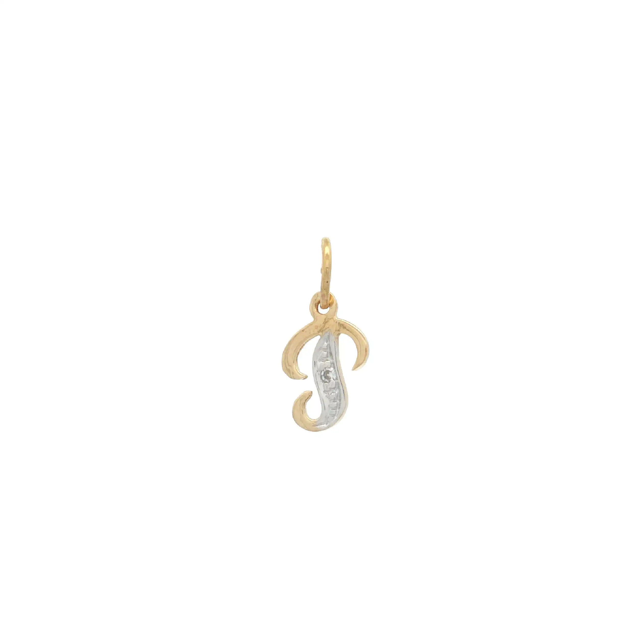 Anhänger Bicolor "T" mit Diamant