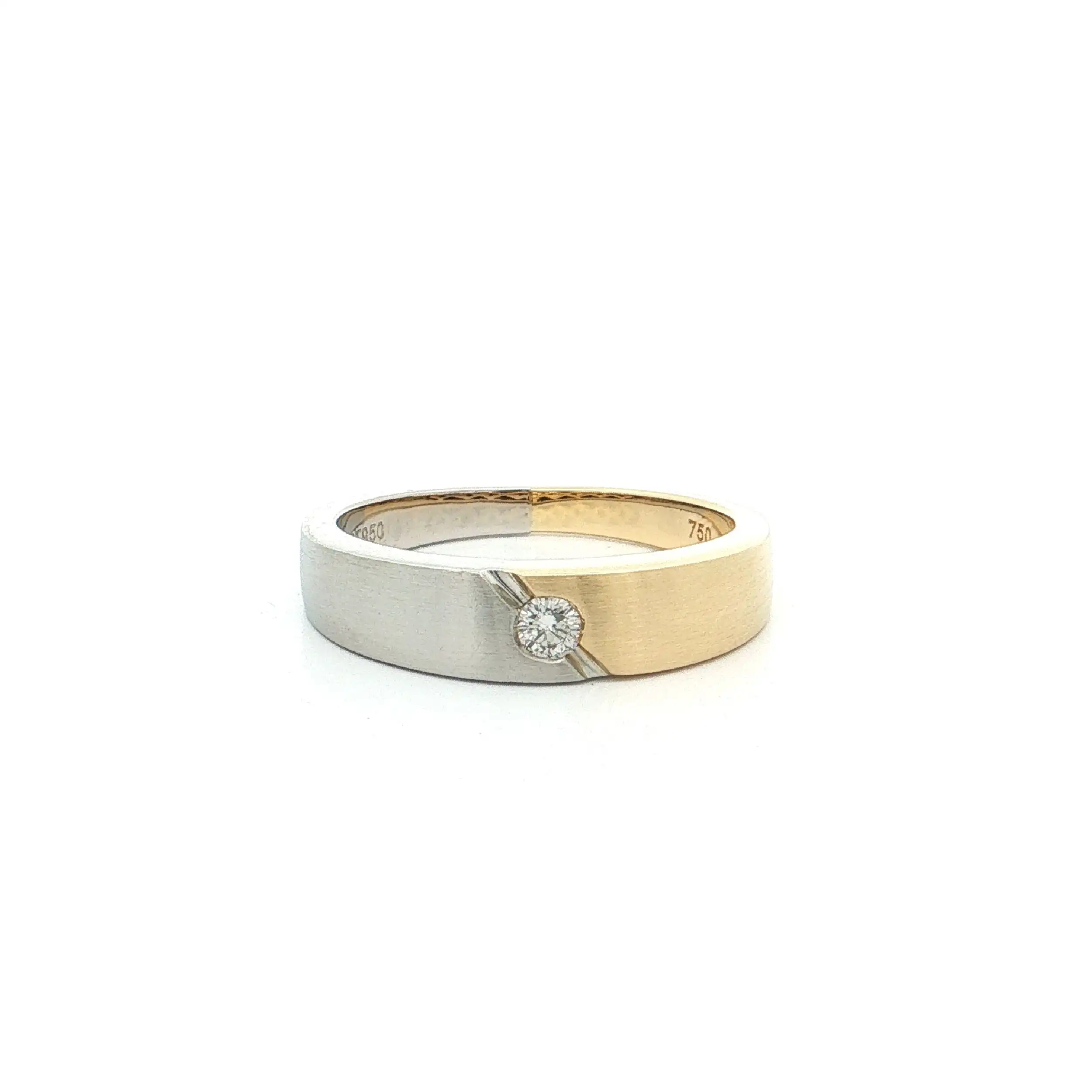 Ring Gelbgold/Platin mit Brillant