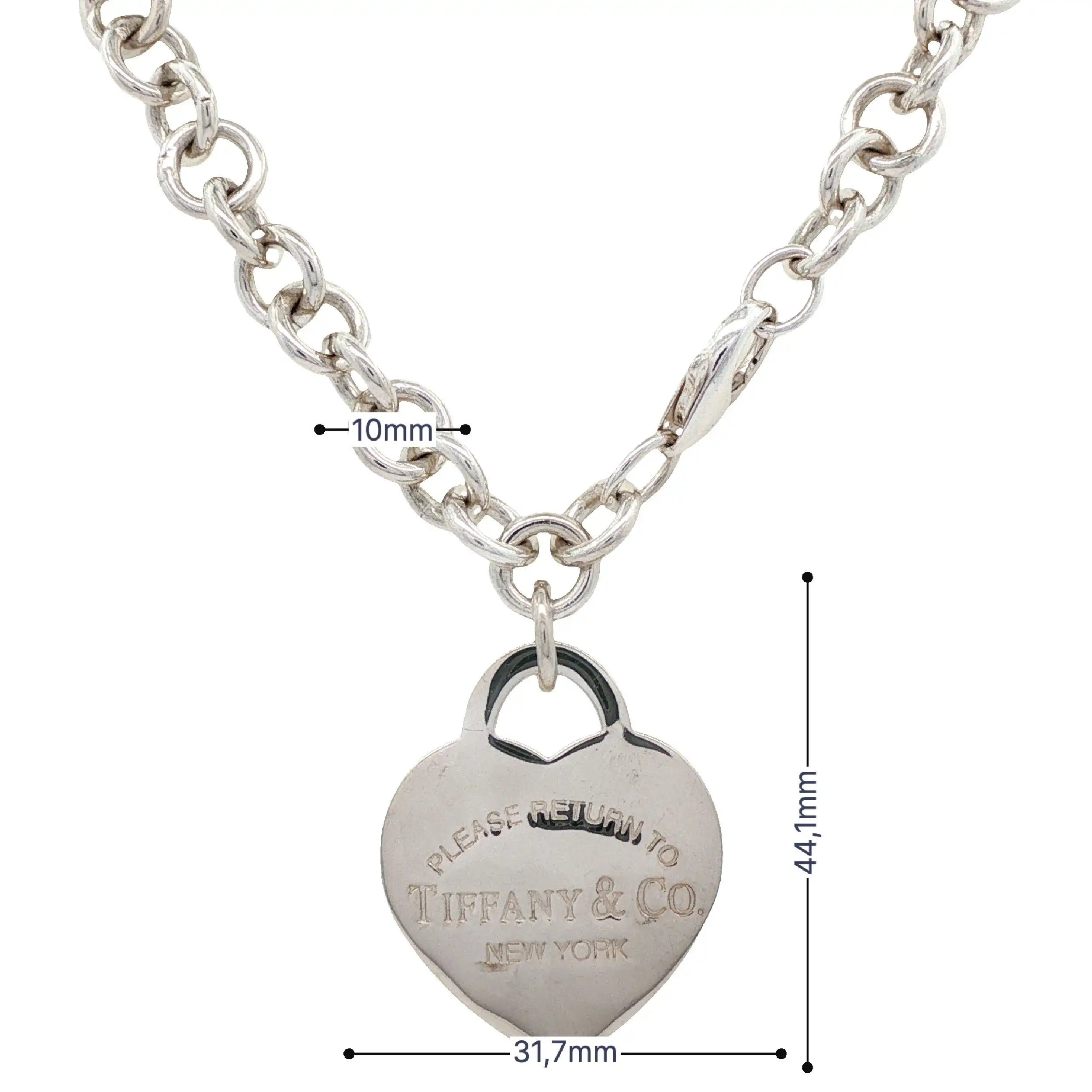Kette Silber Choker Tiffany&Co. Jumbo Heart Tag