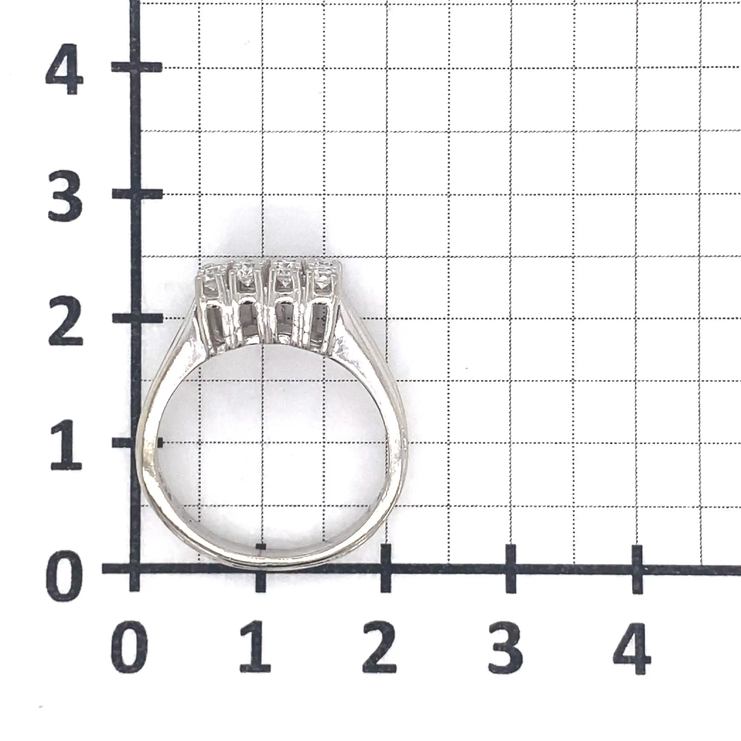 Ring Weißgold mit Brillanten, graviert mit 0,75ct