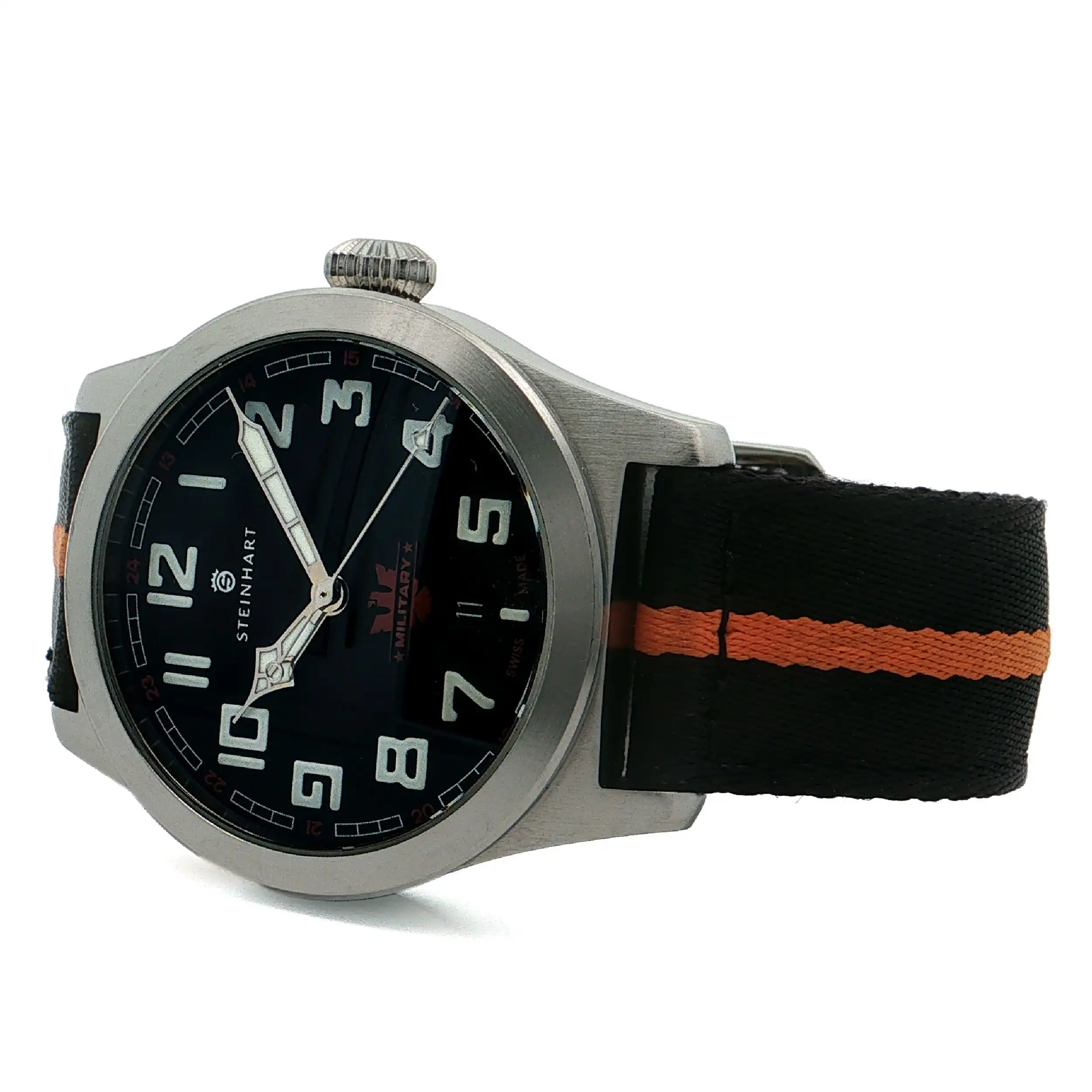 Herrenuhr Steinhart Military Automatic Stahl mit Stoffband