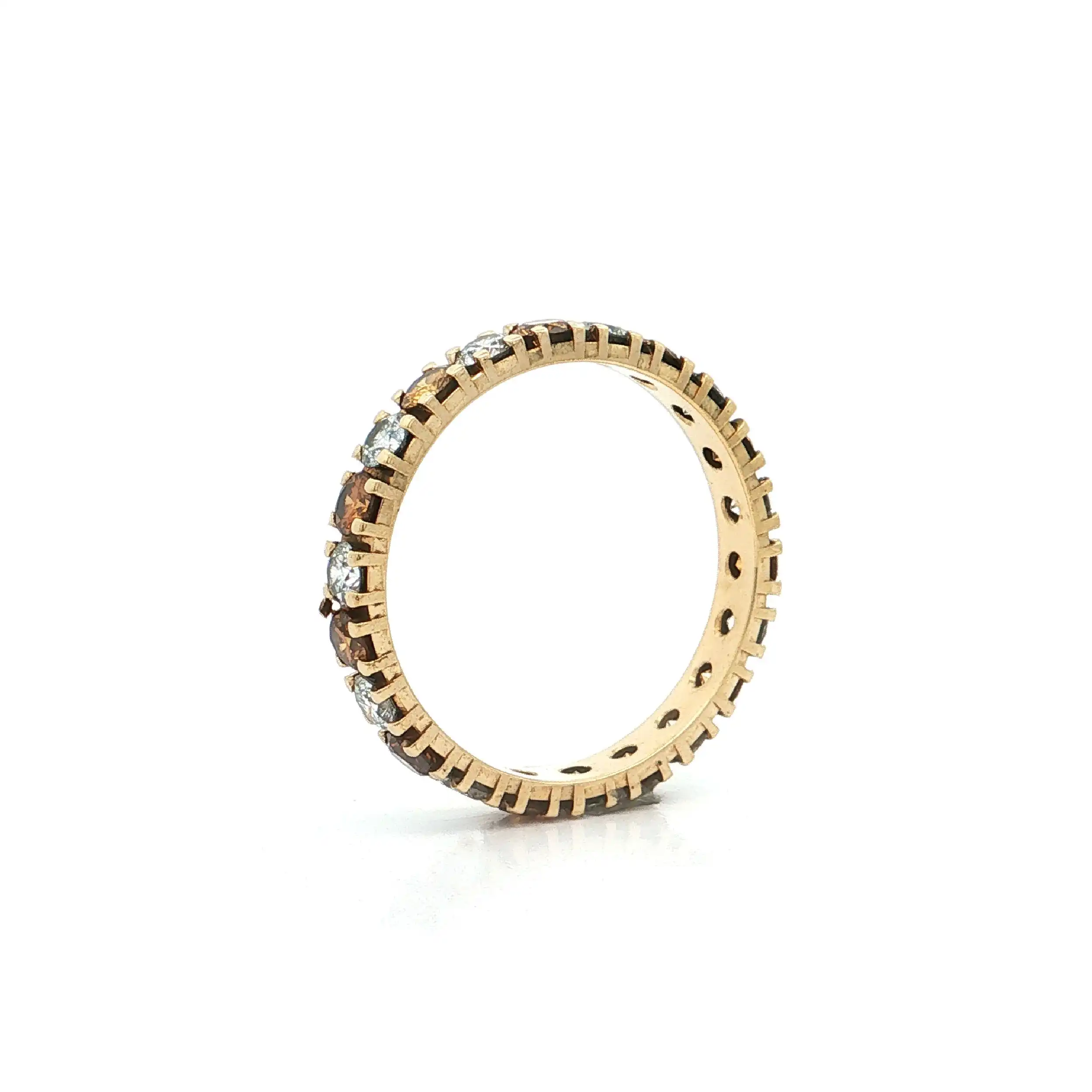 Memoryring Gelbgold mit Fancy Yellow/Brown Brillanten
