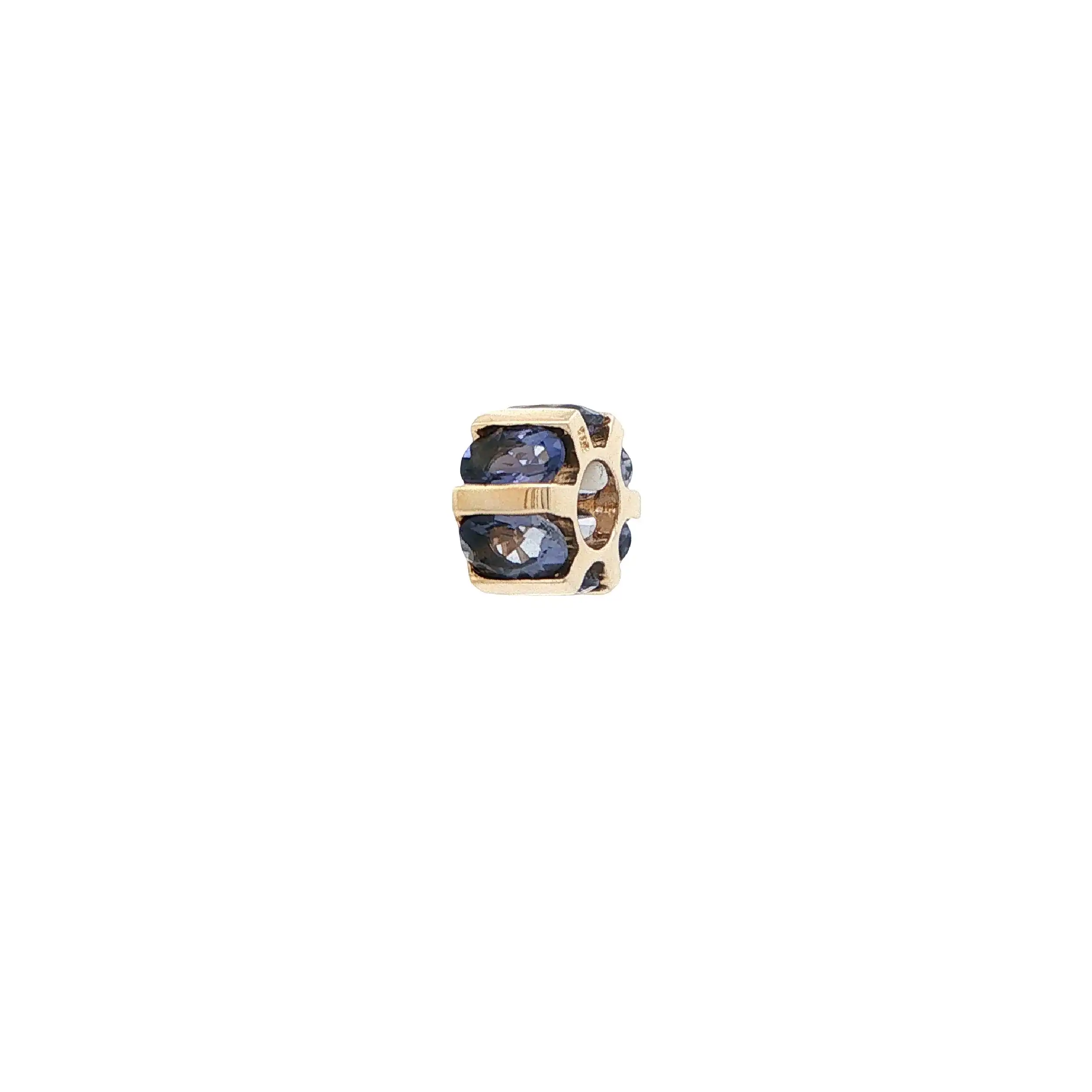 Charm / Anhänger Gelbgold Scala mit Cordierit Charm / Anhänger Gelbgold Scala mit Cordierit