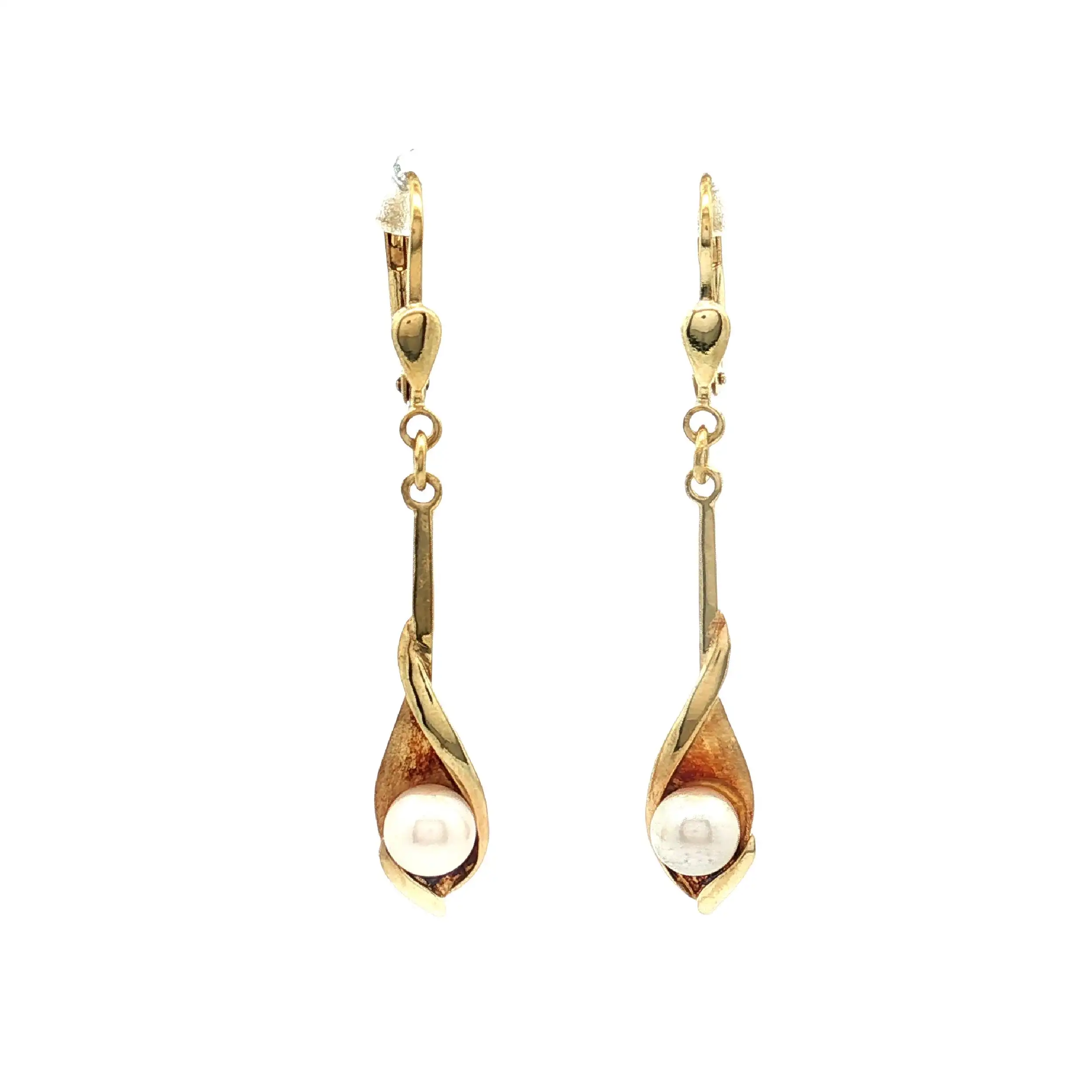 Ohrringe Gelbgold mit Perle Ohrringe Gelbgold mit Perle
