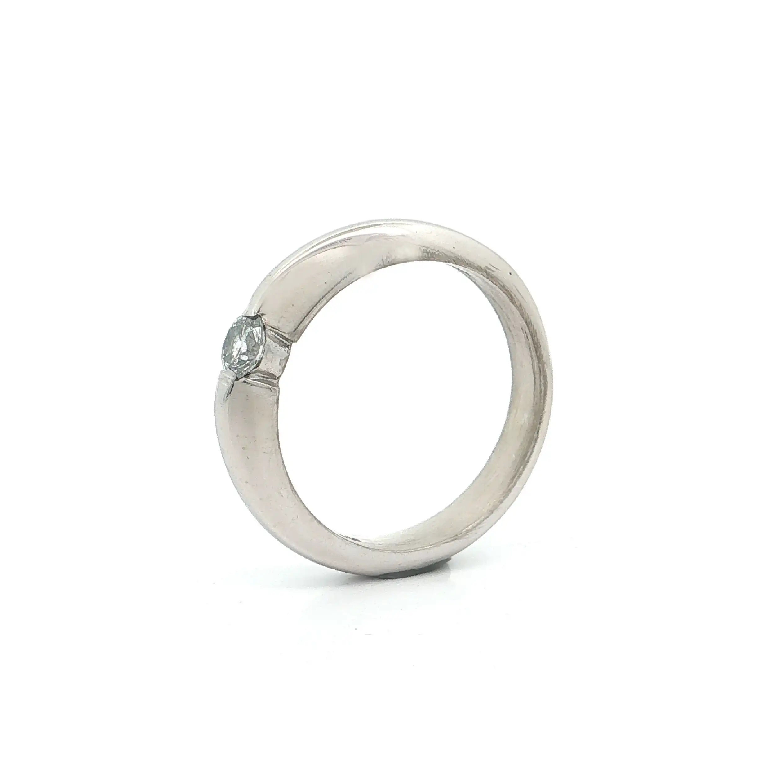 Solitärring Weißgold mit Brillant, graviert mit 0,25ct