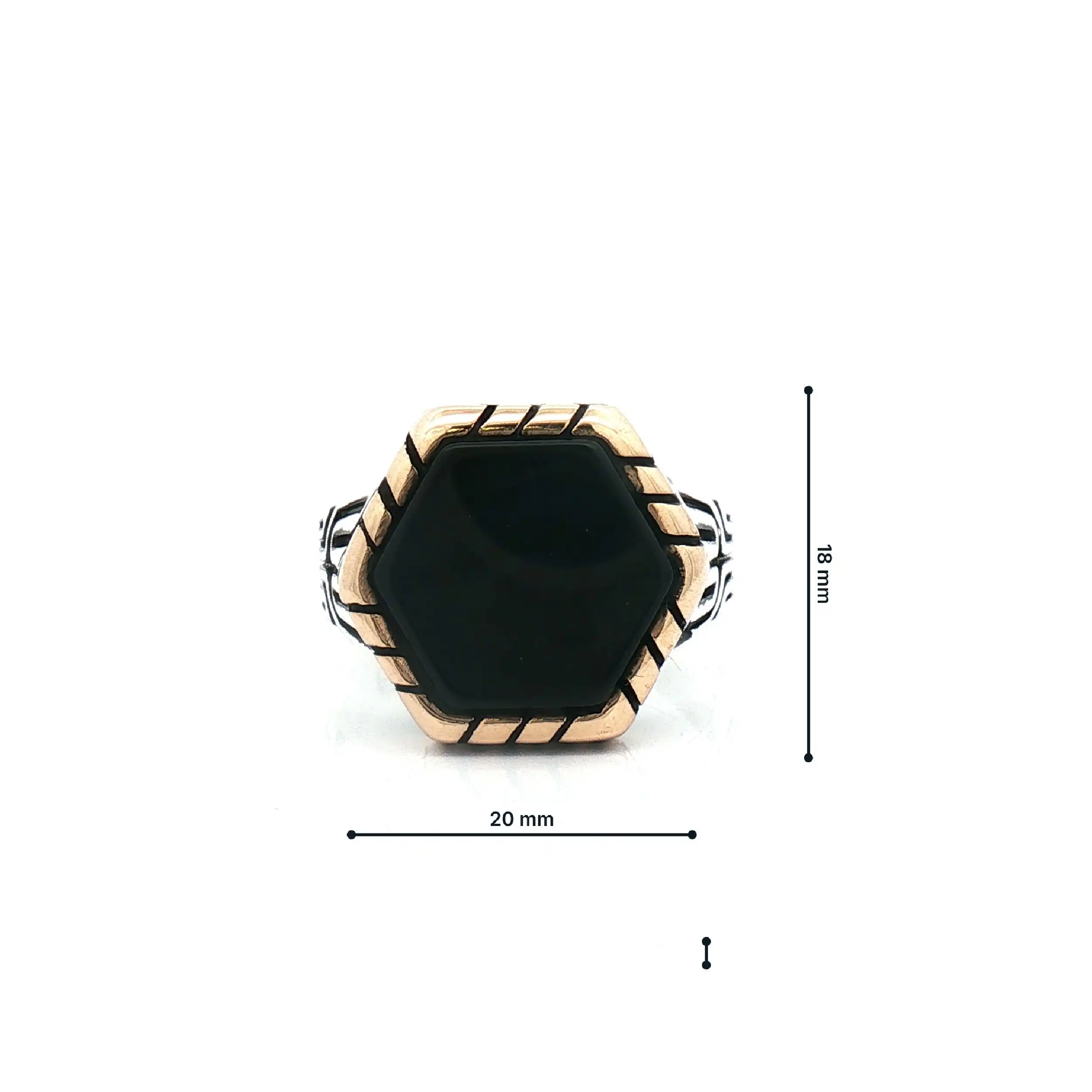 Ring Silber Bicolor mit Onxy