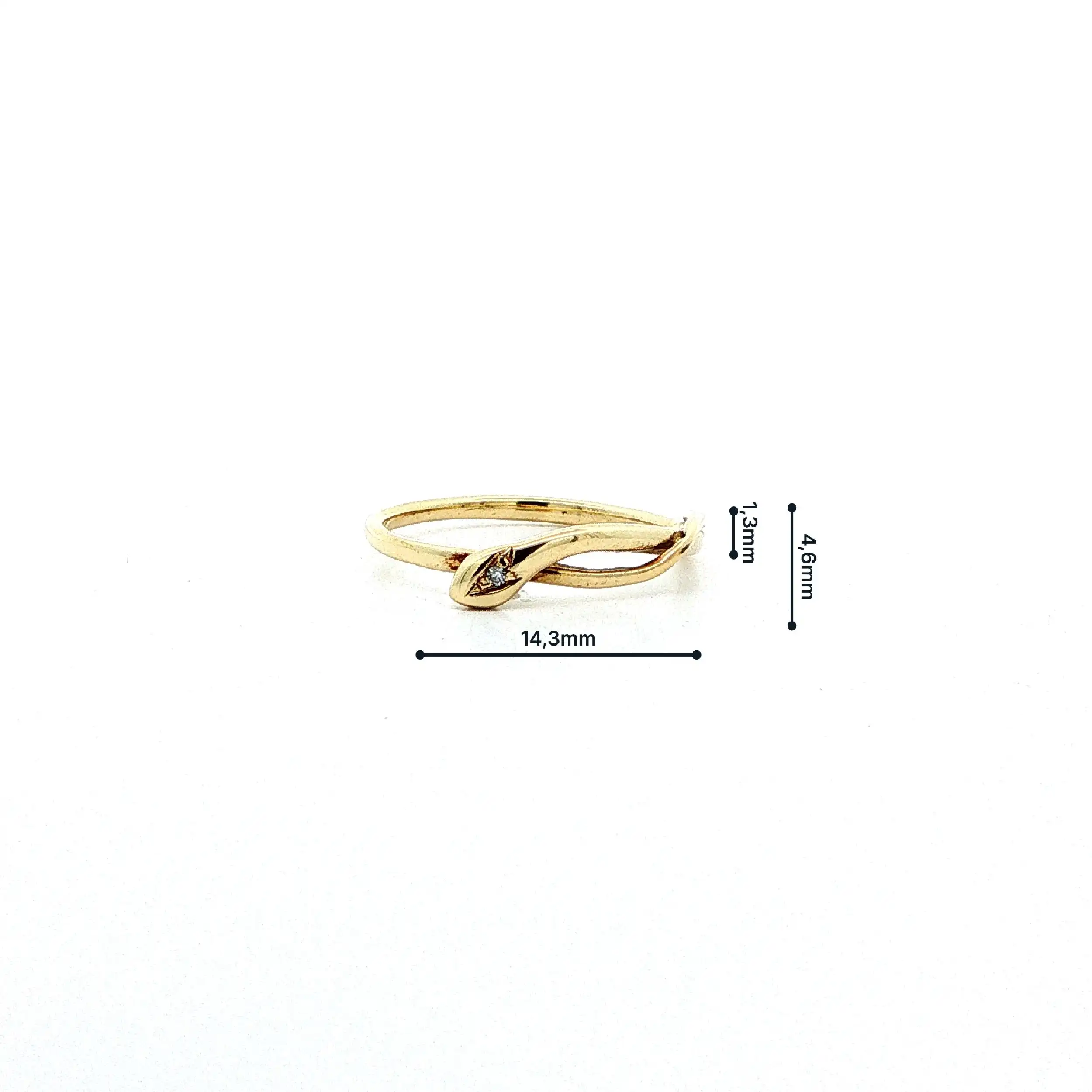 Schlangenring Gelbgold mit Diamant
