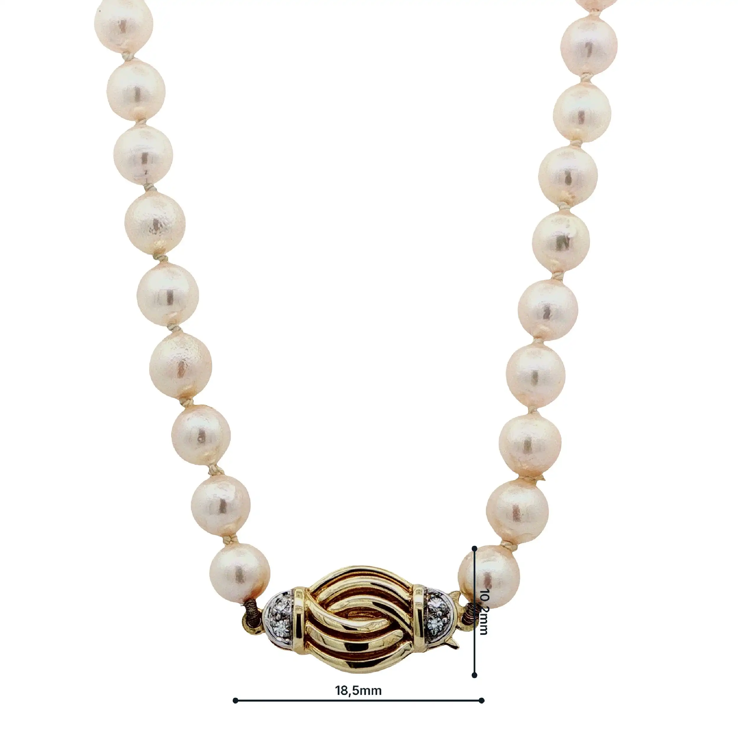 Perlenkette mit Goldschließe & Diamanten