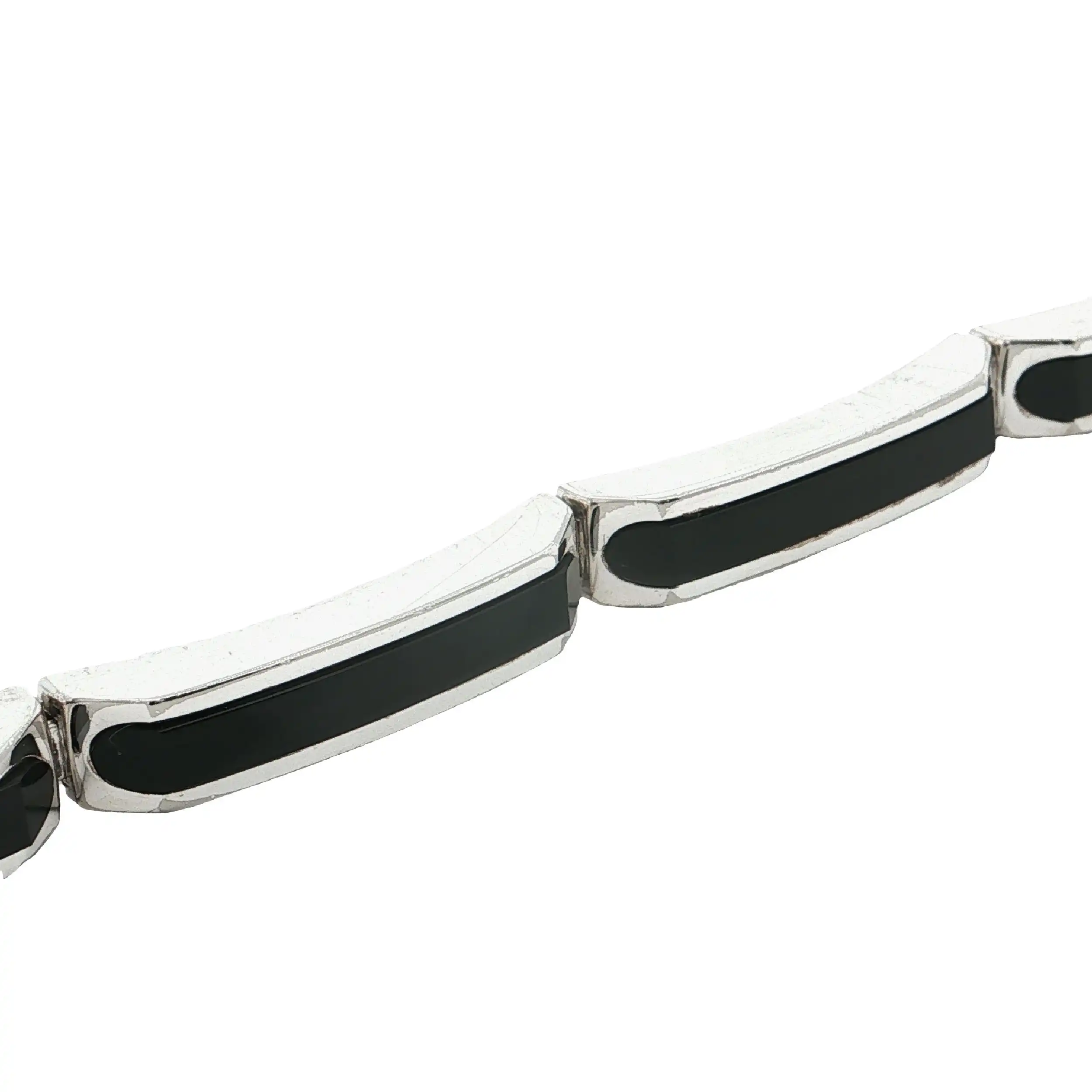 Armband Silber mit schwarzen Elementen
