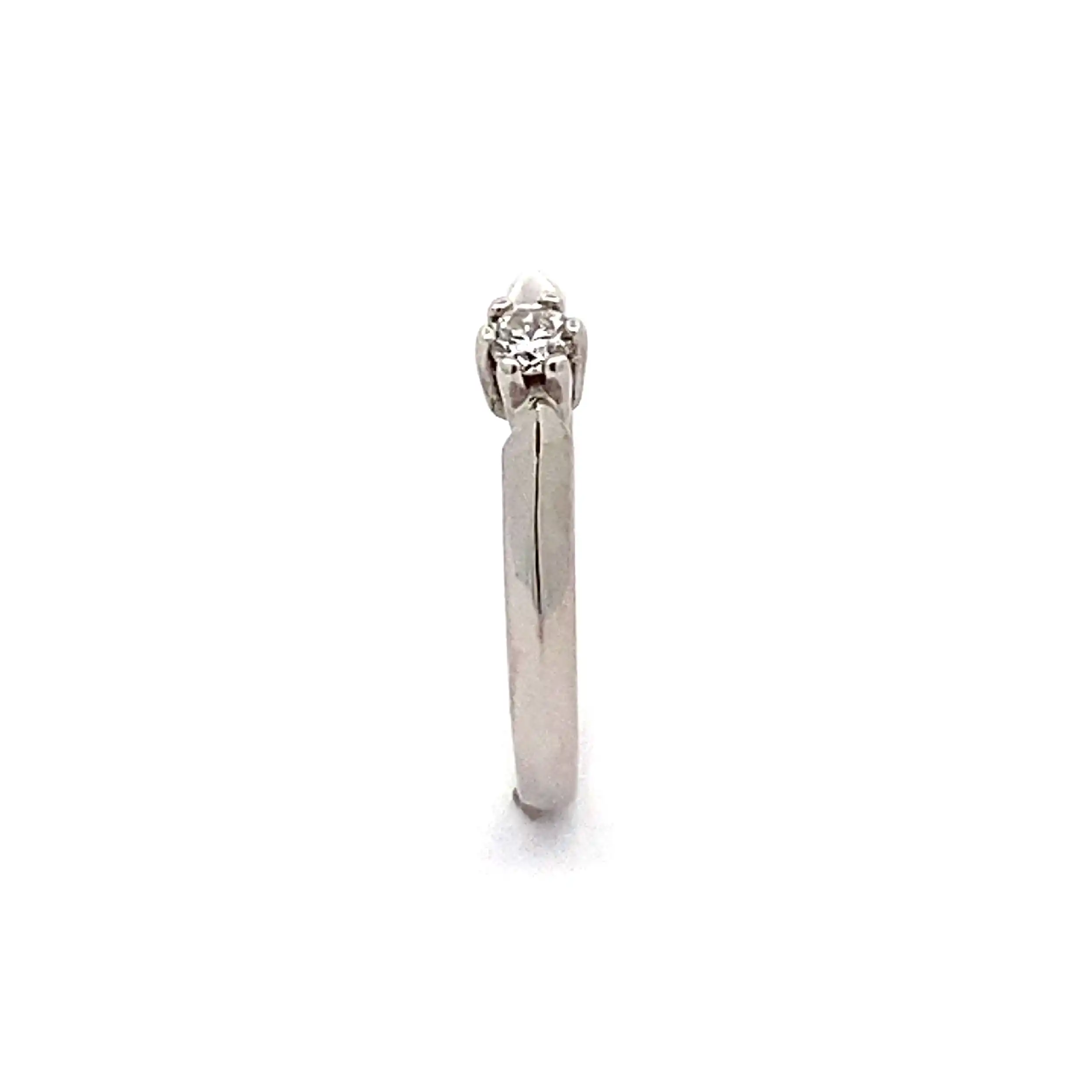 Ring Weißgold mit Brillant, graviert mit 0,10ct. W/SI