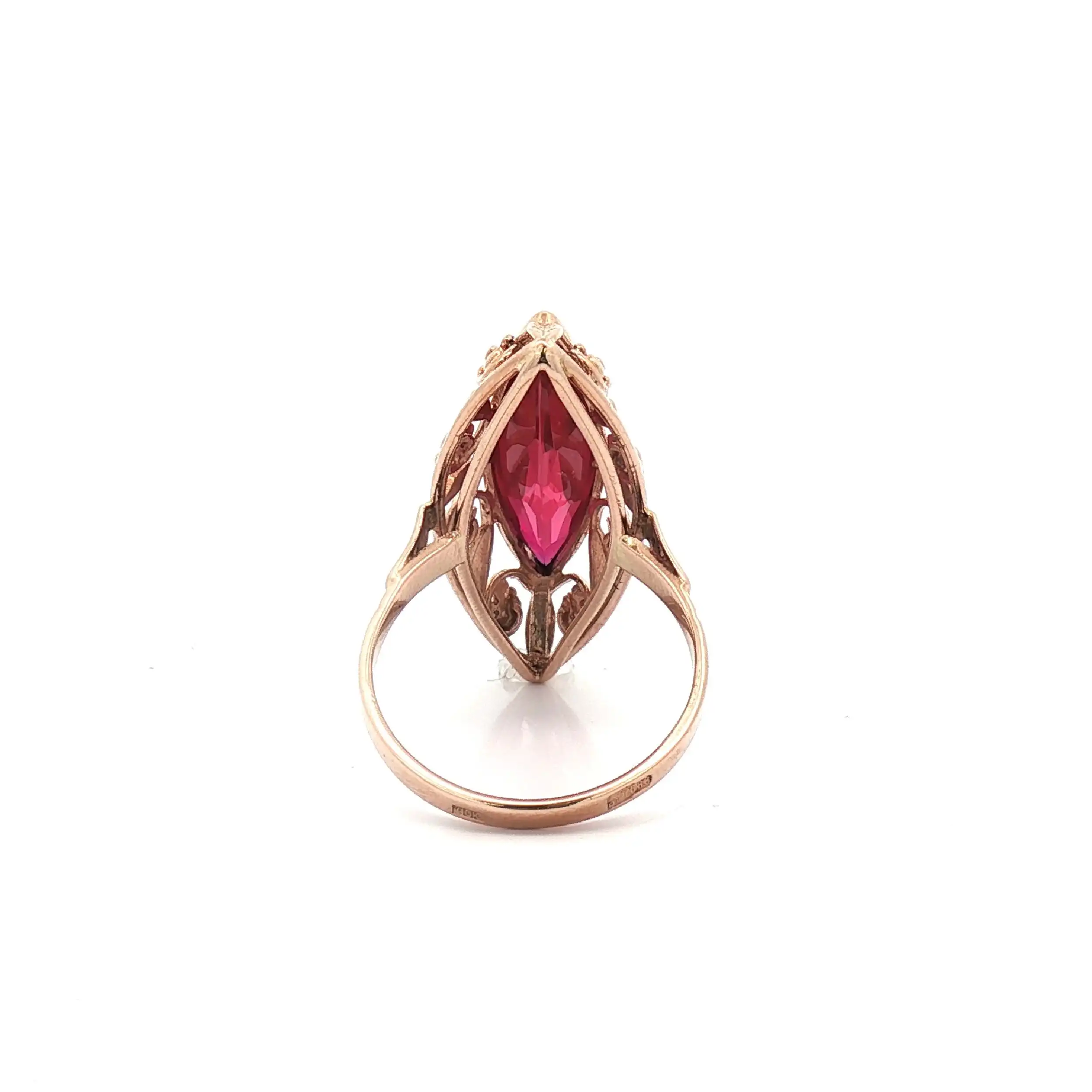 Ring Rotgold mit rotem Farbstein Ring Rotgold mit rotem Farbstein