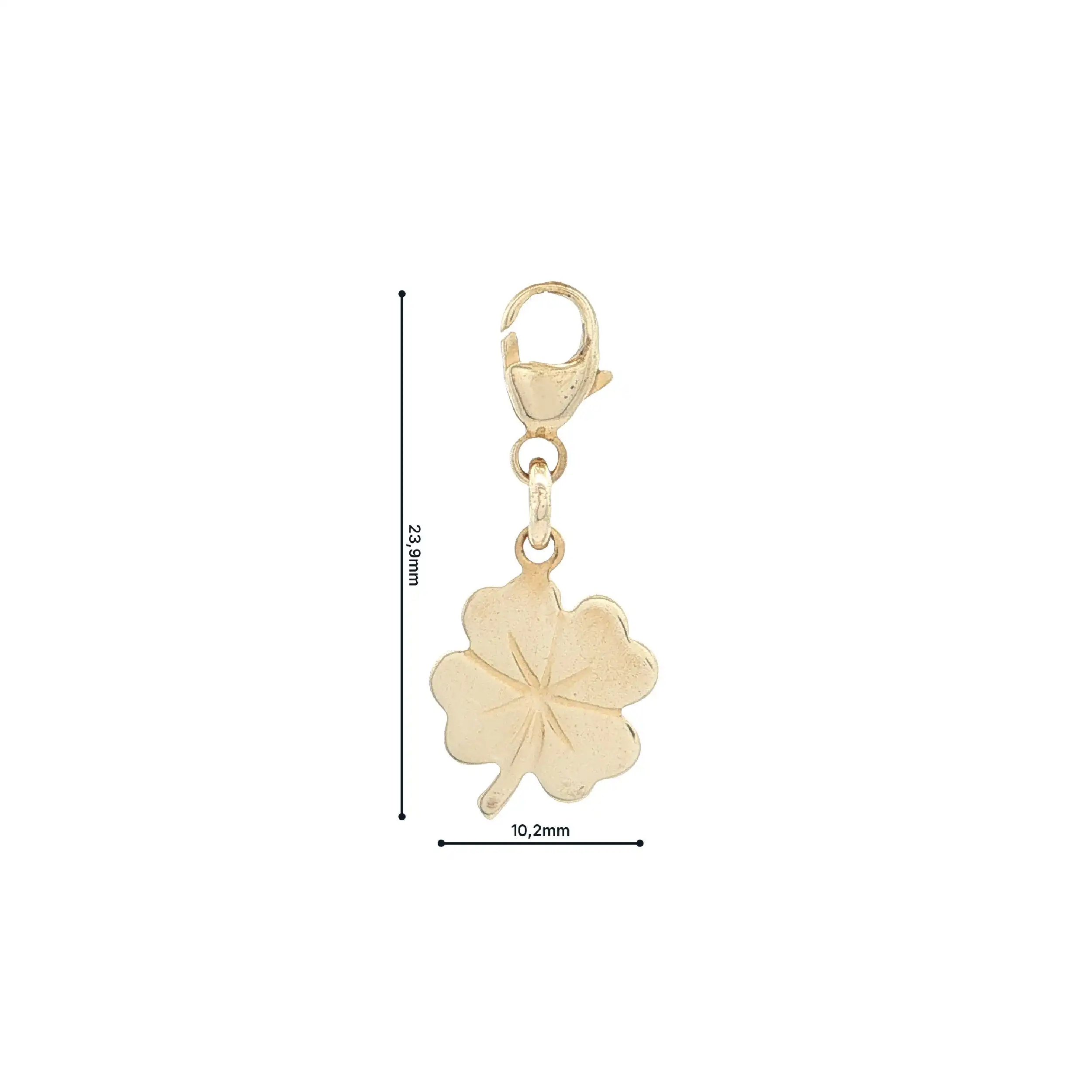 Anhänger / Charm mit Karabinerverschluss Gelbgold Kleeblatt Anhänger / Charm mit Karabinerverschluss Gelbgold Kleeblatt