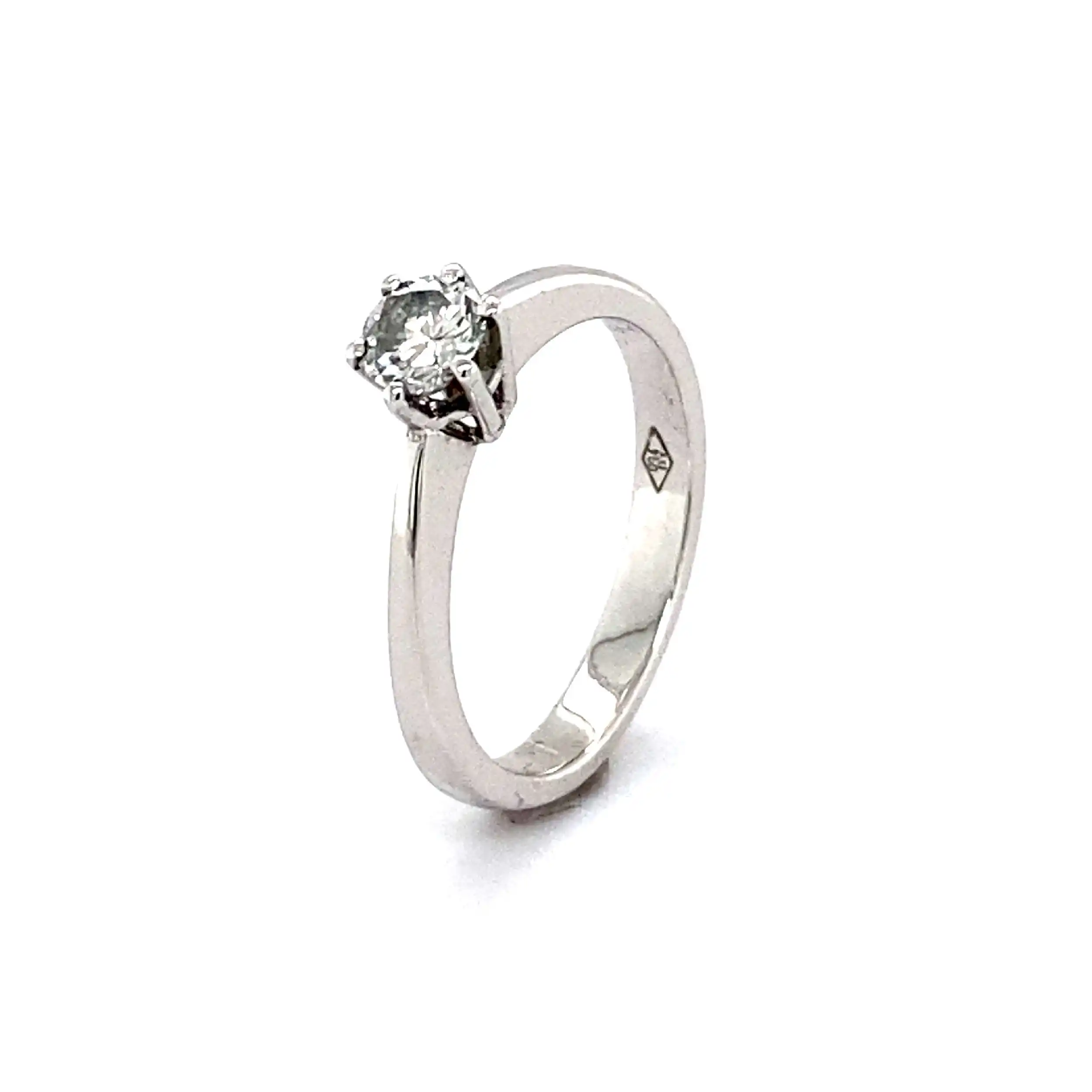Ring Weißgold mit Brillant, graviert mit 0,32ct Ring Weißgold mit Brillant, graviert mit 0,32ct