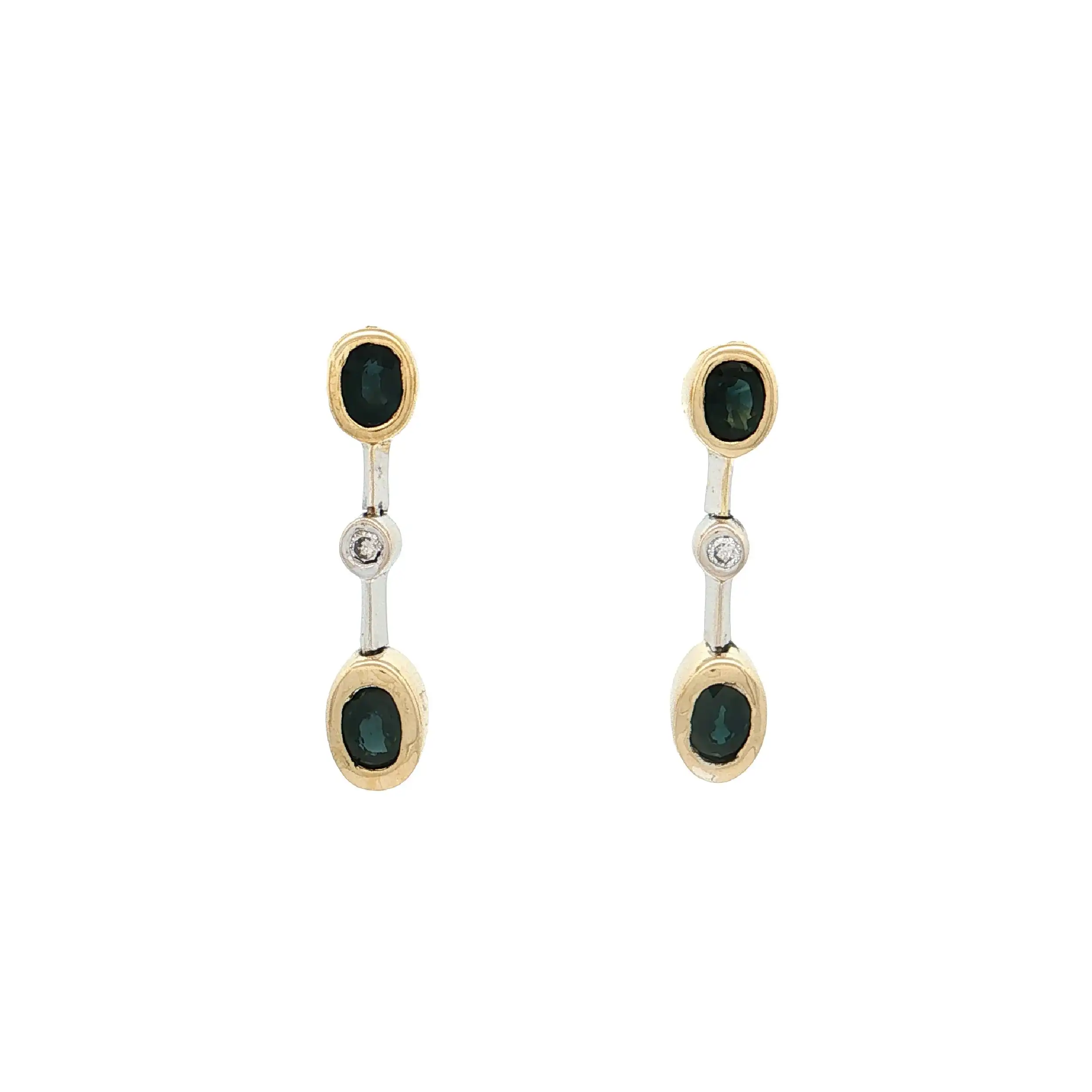 Ohrstecker Bicolor mit Saphiren und Brillanten