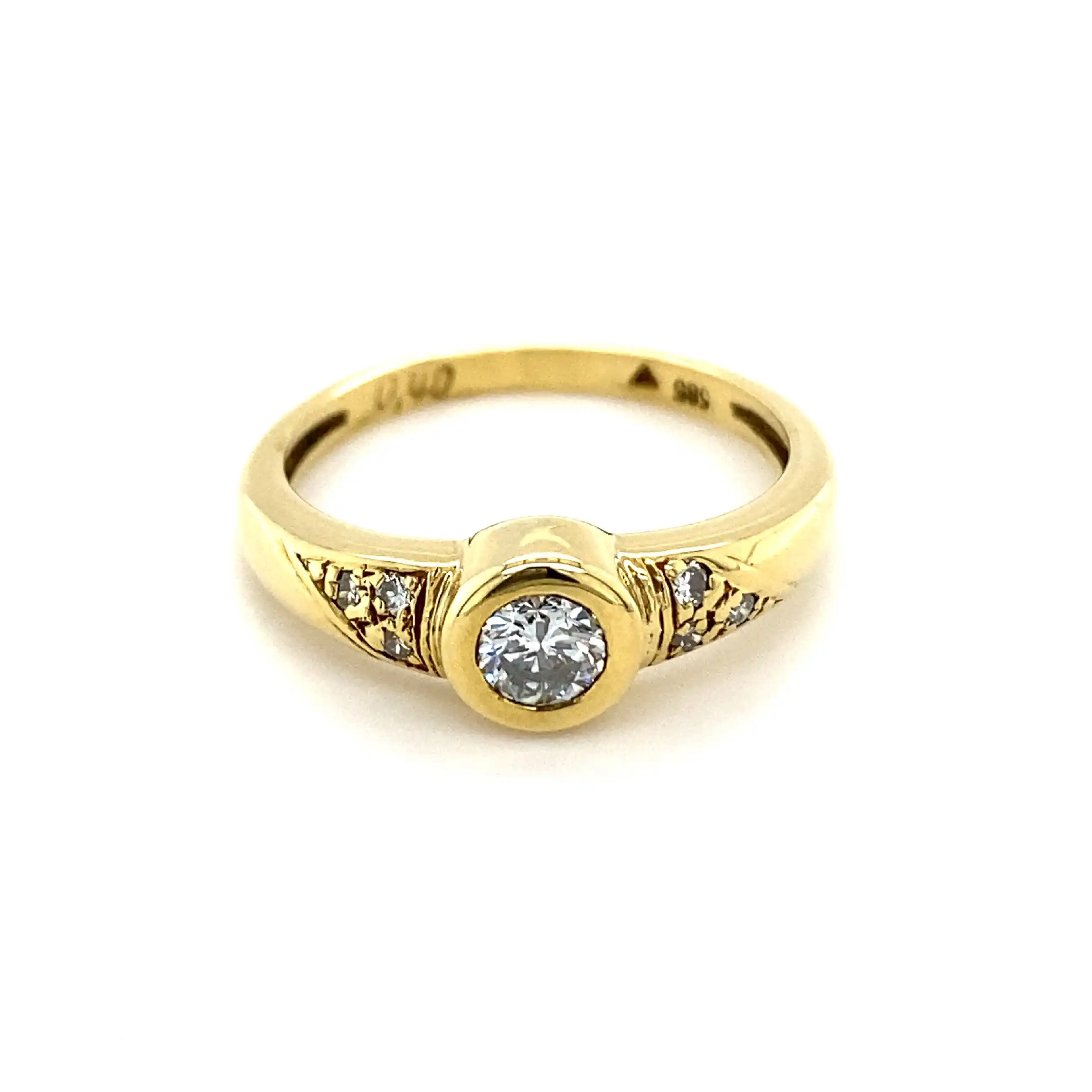 Ring Gelbgold mit Brillanten, graviert mit 0,40ct.