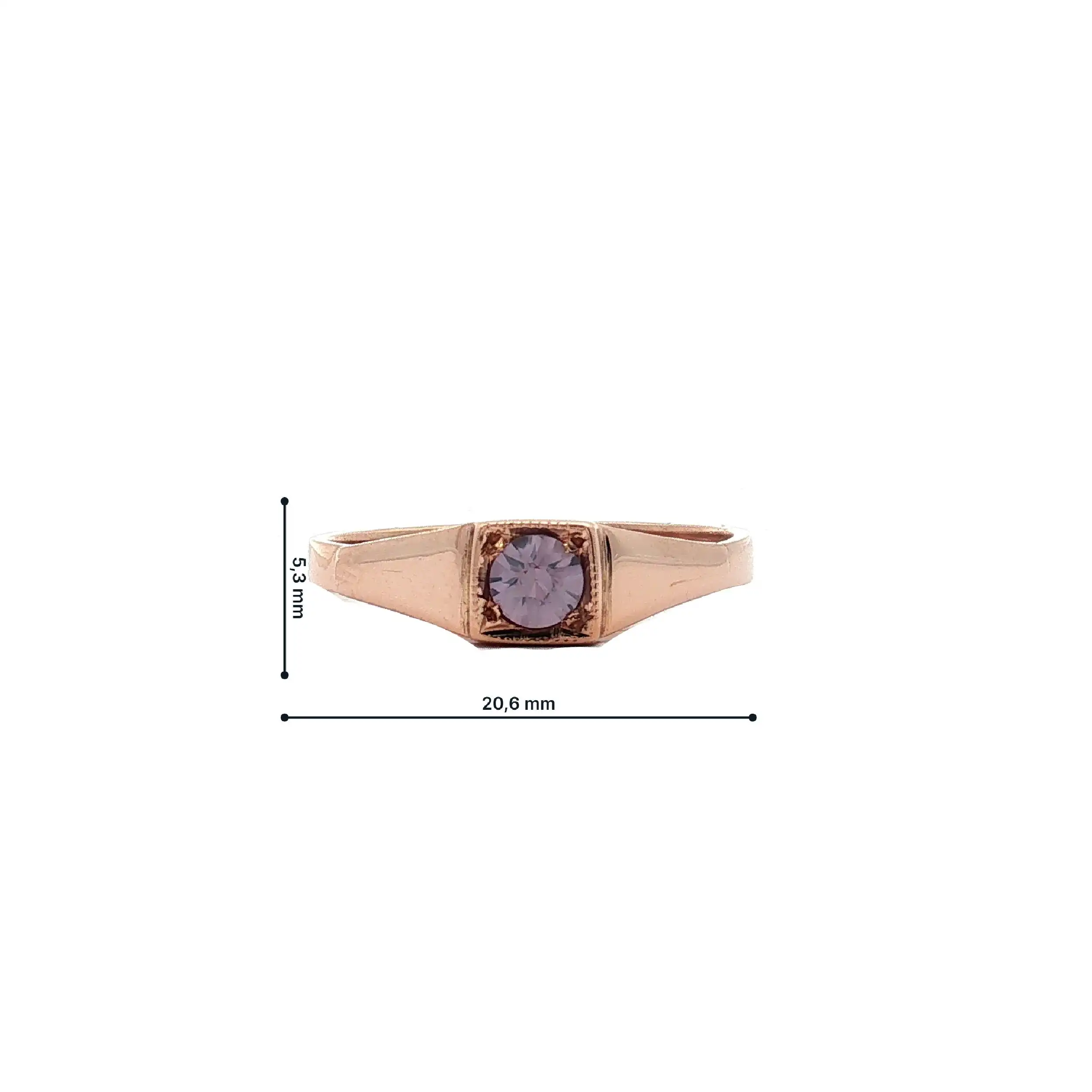 Ring Rosegold mit Farbstein
