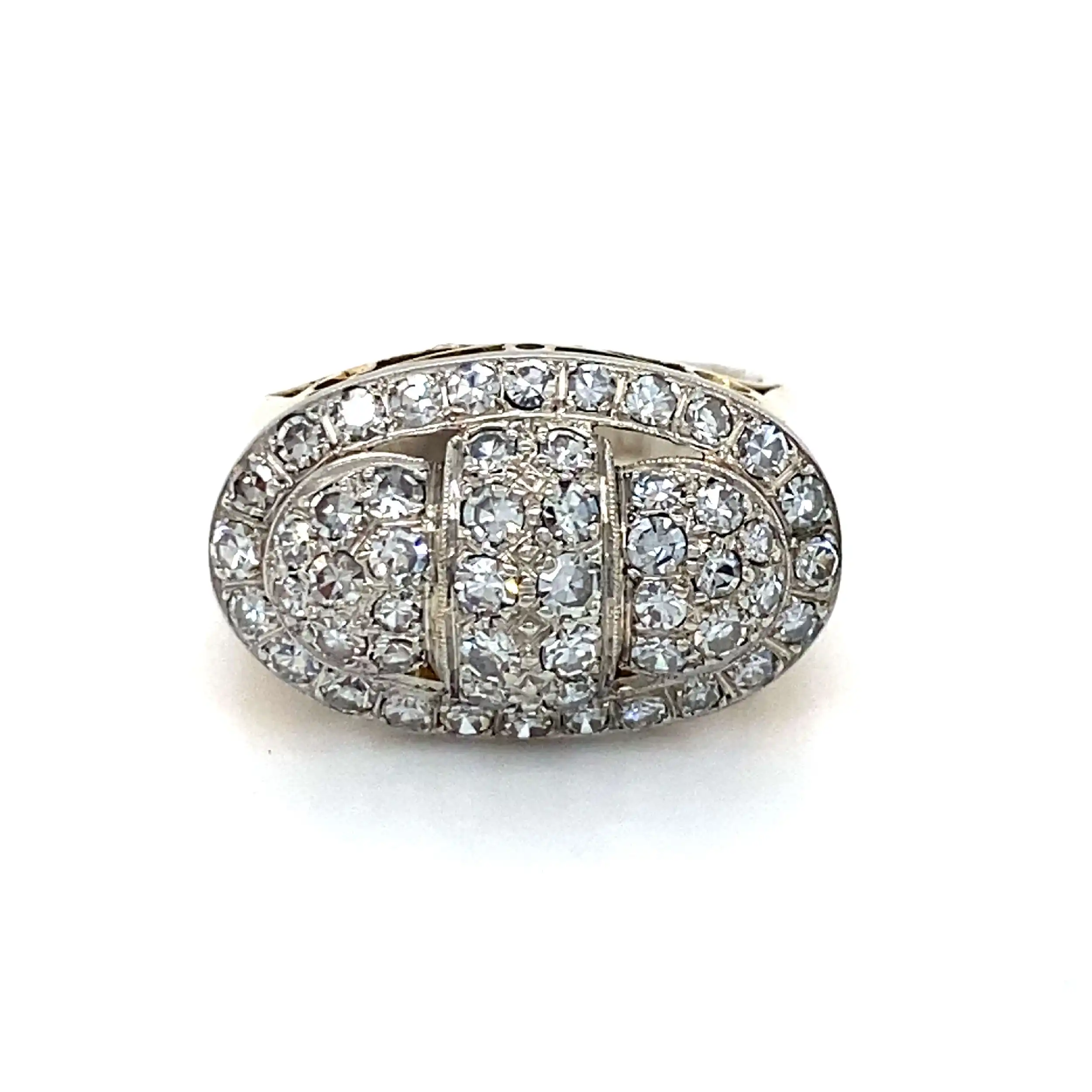 Ring Bicolor mit Diamanten insgesamt ca. 1ct. Ring Bicolor mit Diamanten insgesamt ca. 1ct.