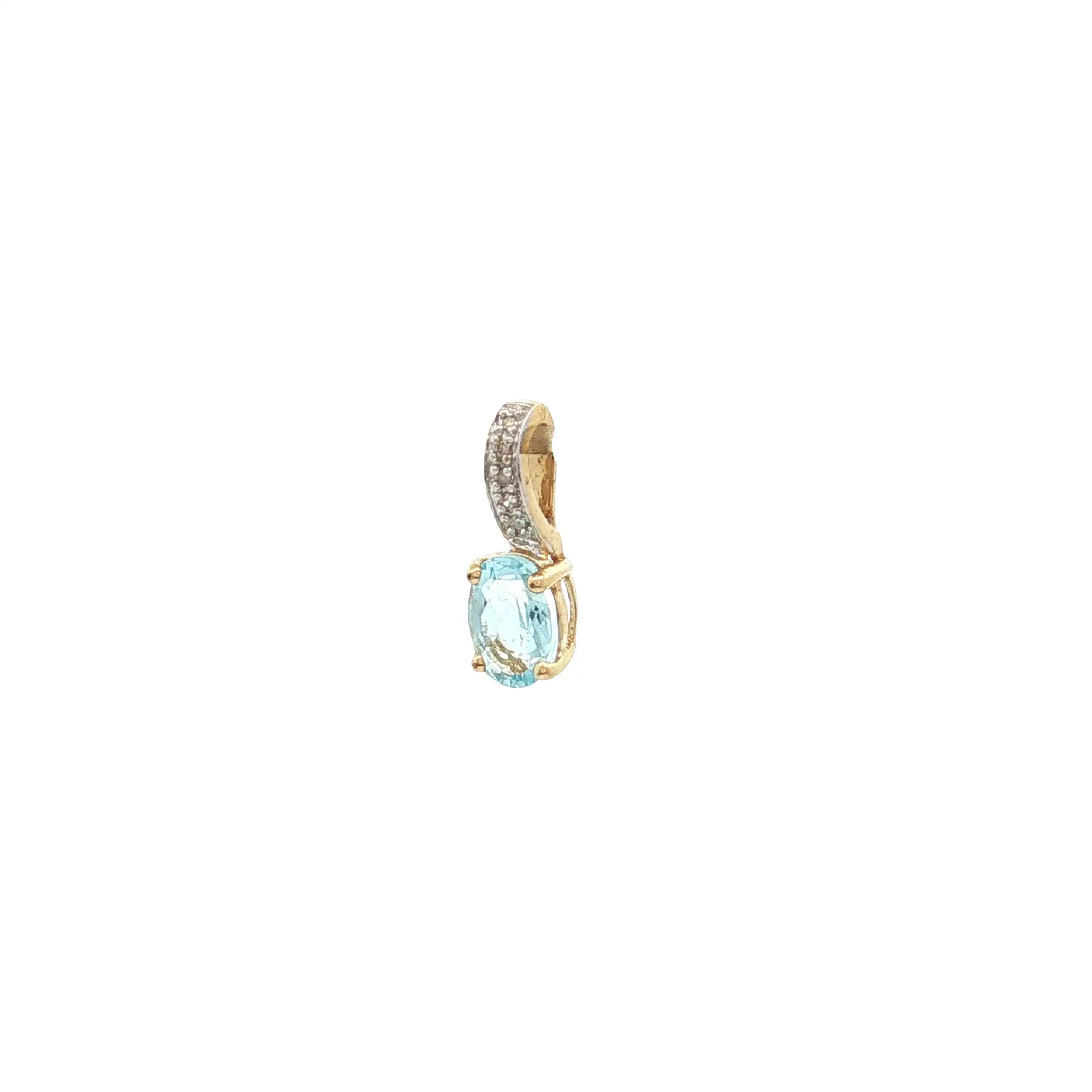 Anhänger Bicolor mit Blautopas und Diamanten