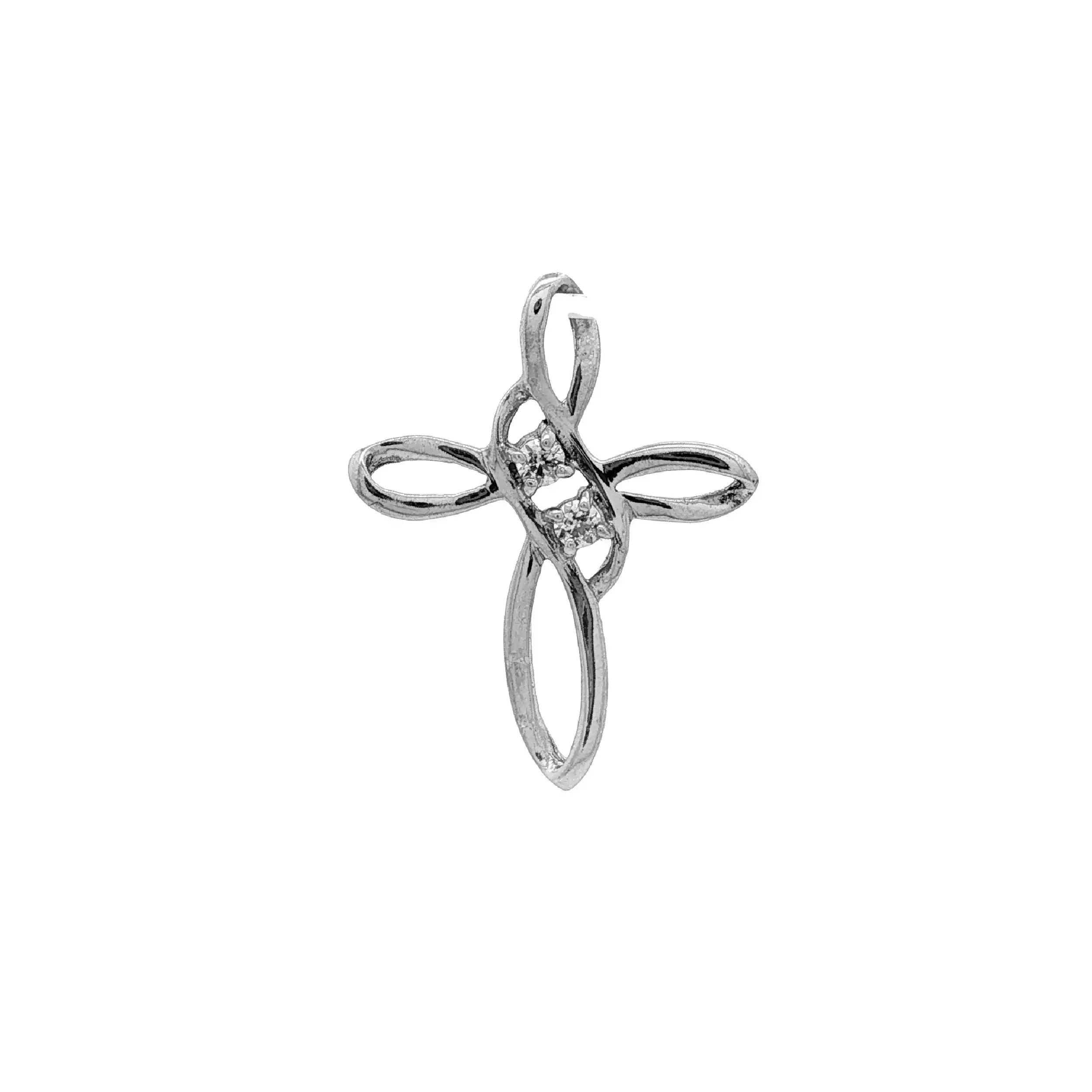 Kreuzanhänger Silber mit Zirkonia