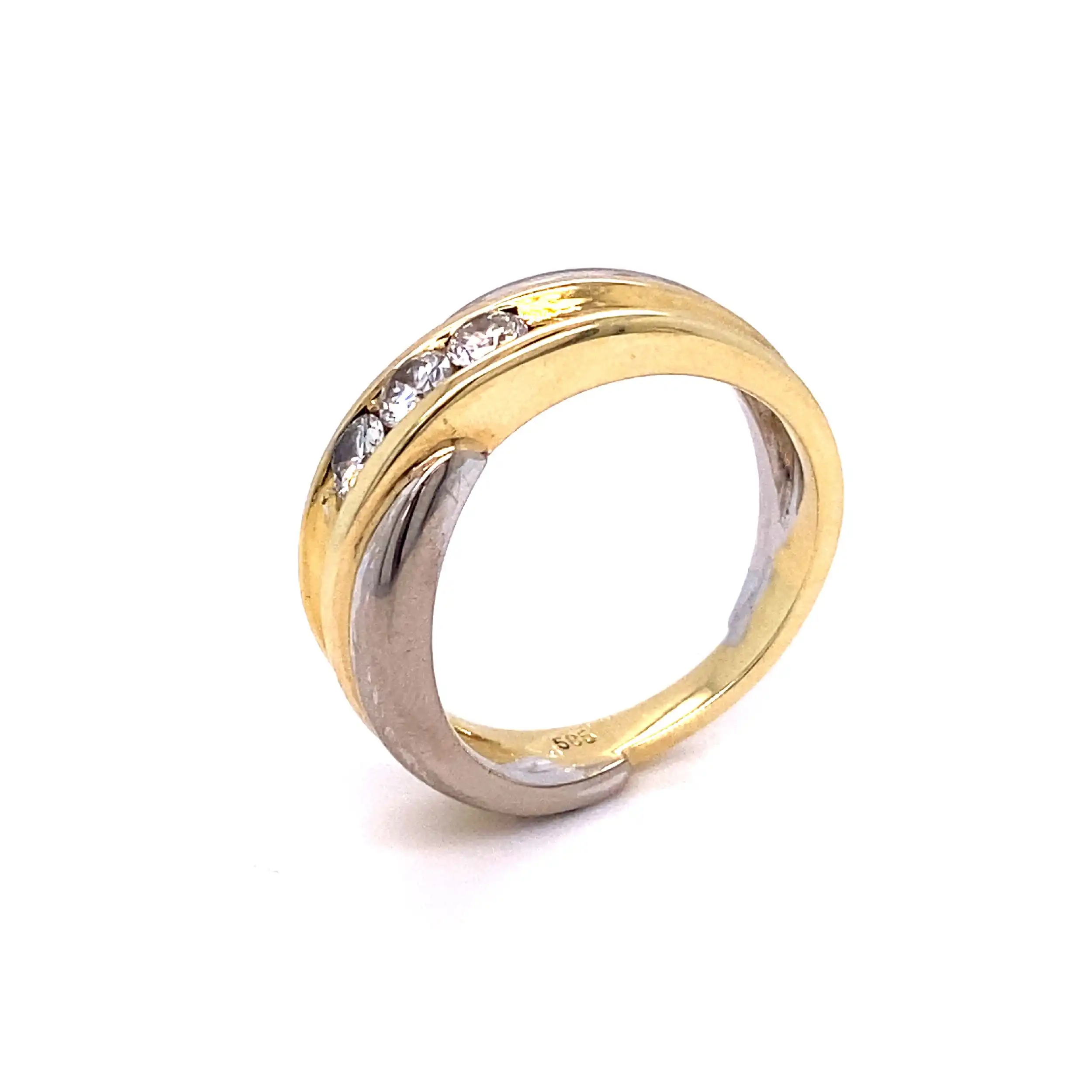 Ring Bicolor mit 3 Brillanten Ring Bicolor mit 3 Brillanten