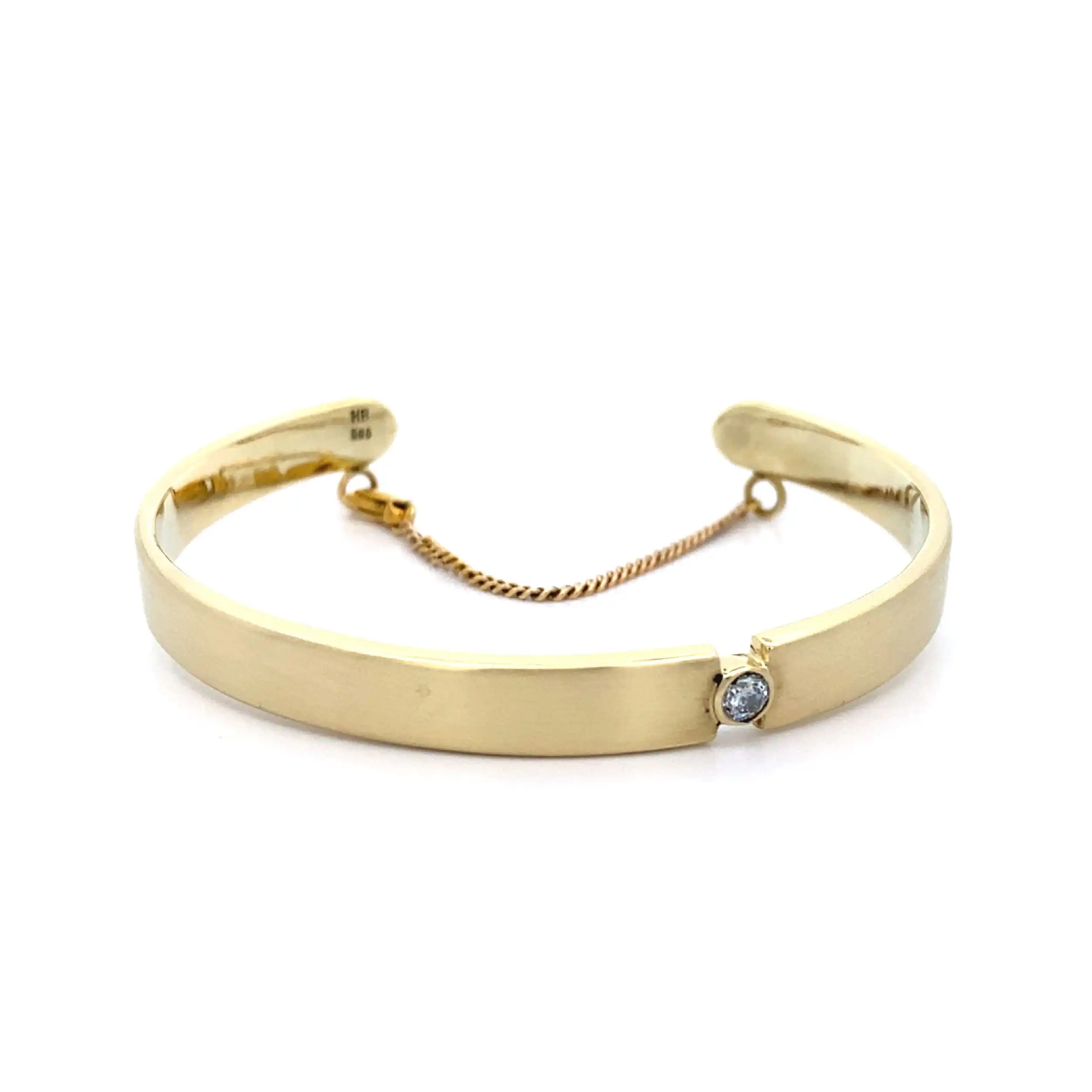 Armreif Gelbgold mattiert mit Brillant Armreif Gelbgold mattiert mit Brillant