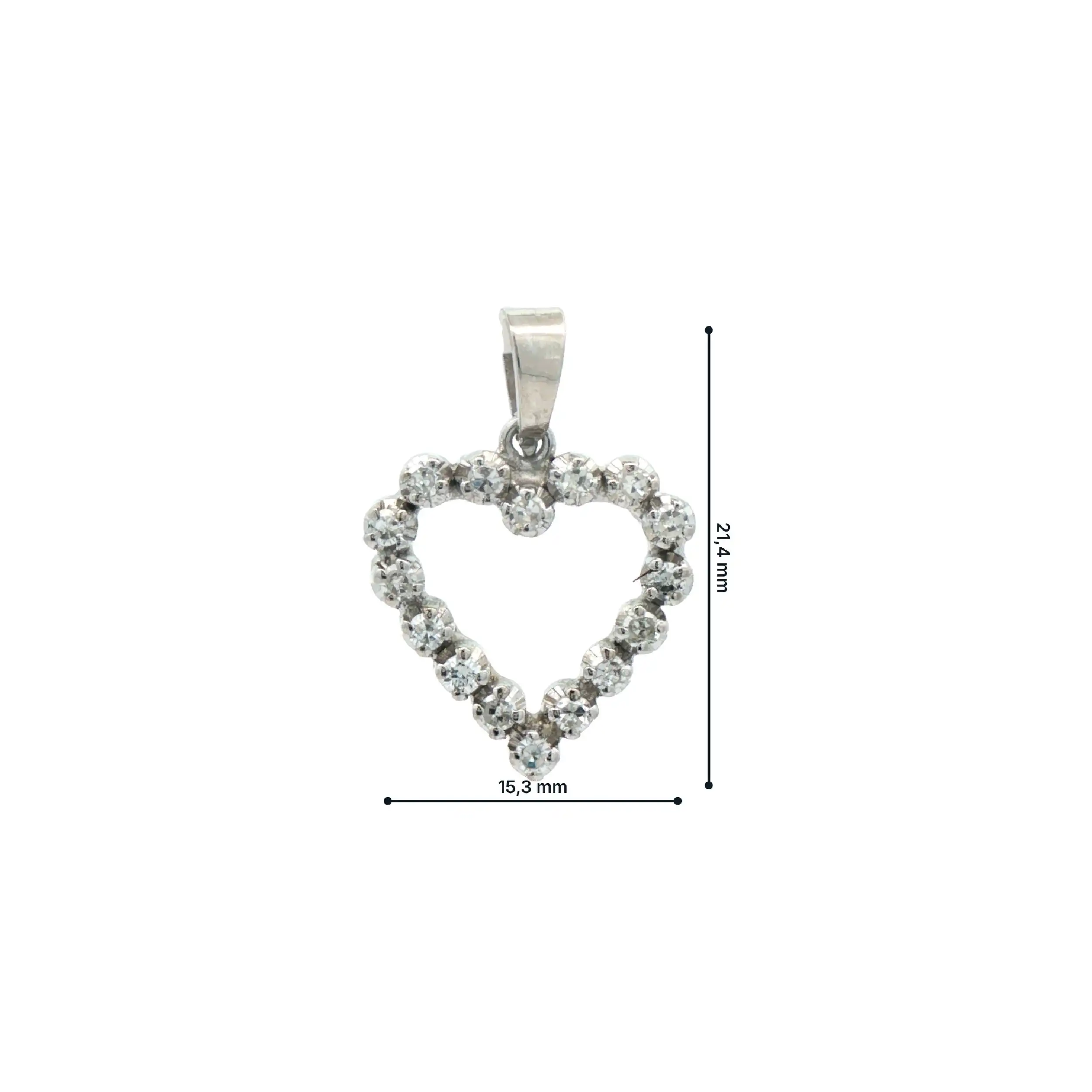 Anhänger Weißgold Herz mit Diamanten