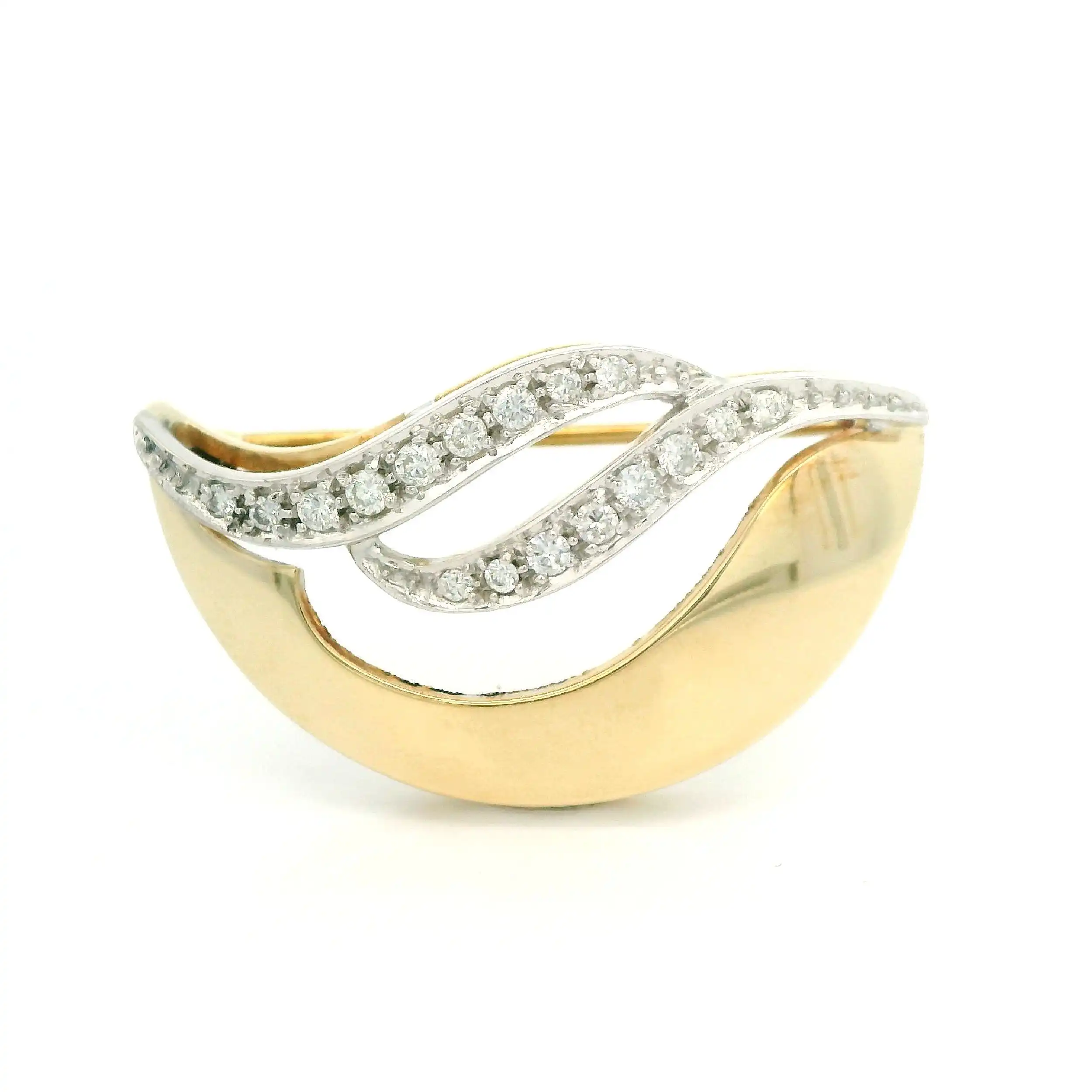 Anstecknadel Bicolor mit Brillanten, graviert mit 0,20ct Anstecknadel Bicolor mit Brillanten, graviert mit 0,20ct