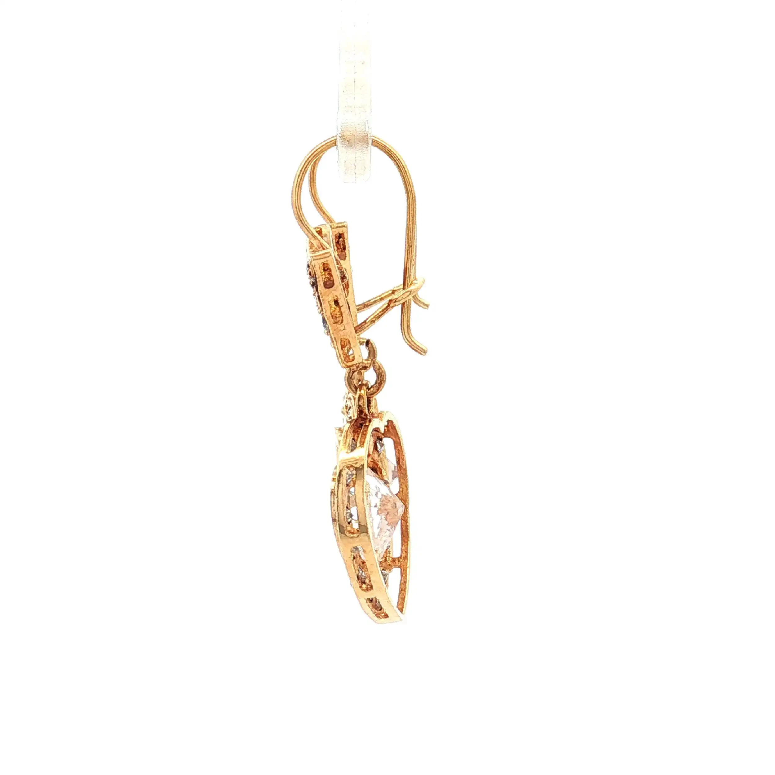 Paar Ohrhänger Gelbgold Herzen mit Zirkonia Paar Ohrhänger Gelbgold Herzen mit Zirkonia