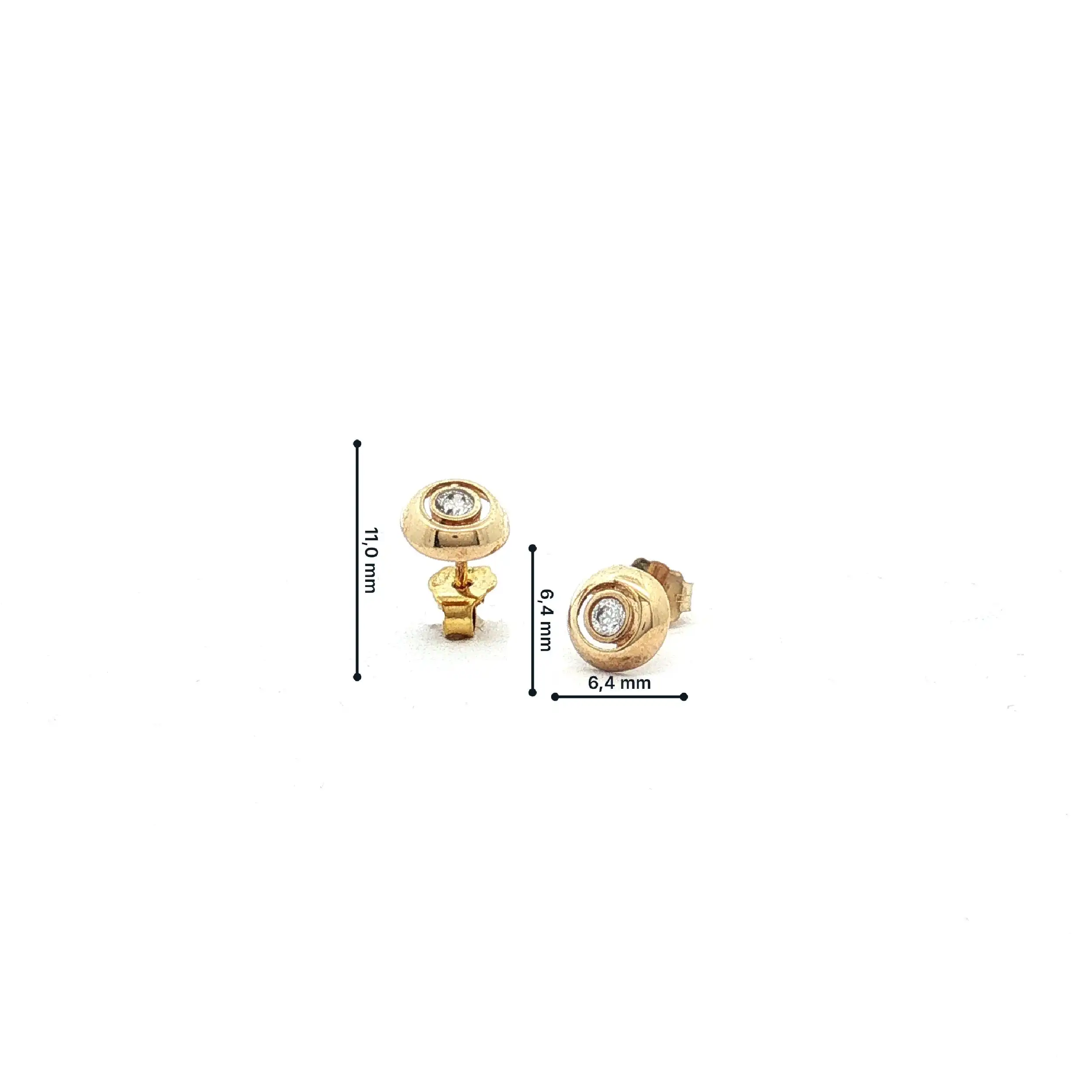 Paar Ohrstecker Gelbgold mit Zirkonia Paar Ohrstecker Gelbgold mit Zirkonia