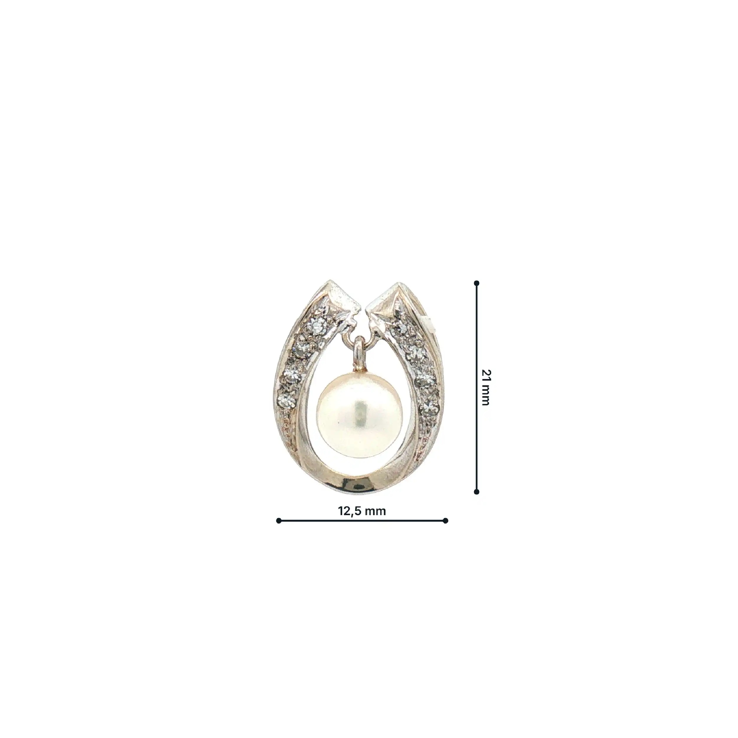Anhänger Weißgold mit Perle und Diamanten Anhänger Weißgold mit Perle und Diamanten