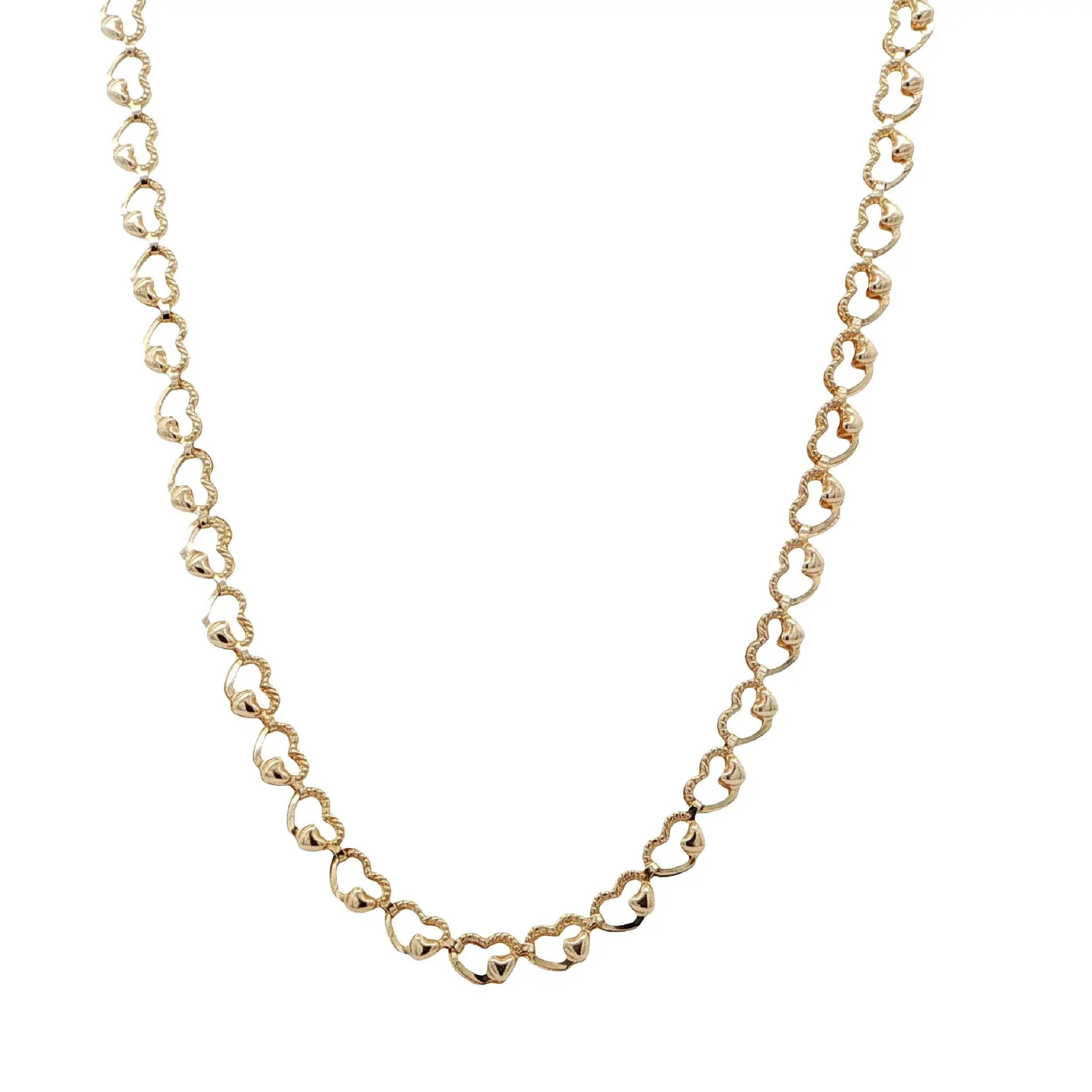 Kette Gelbgold mit Herzen hohl Kette Gelbgold mit Herzen hohl