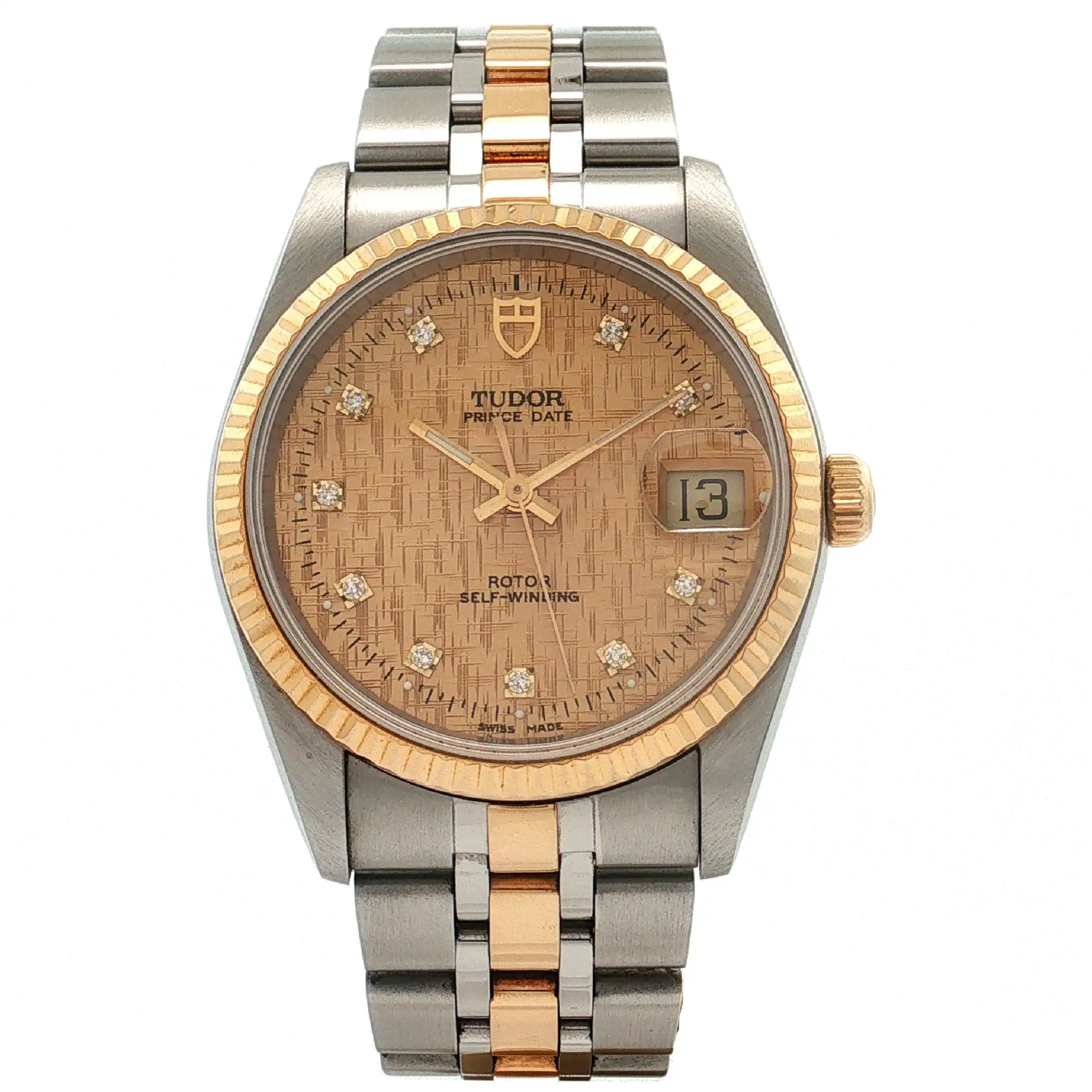 Herrenuhr Tudor Prince Date mit Diamanten 74033 mit Papiere