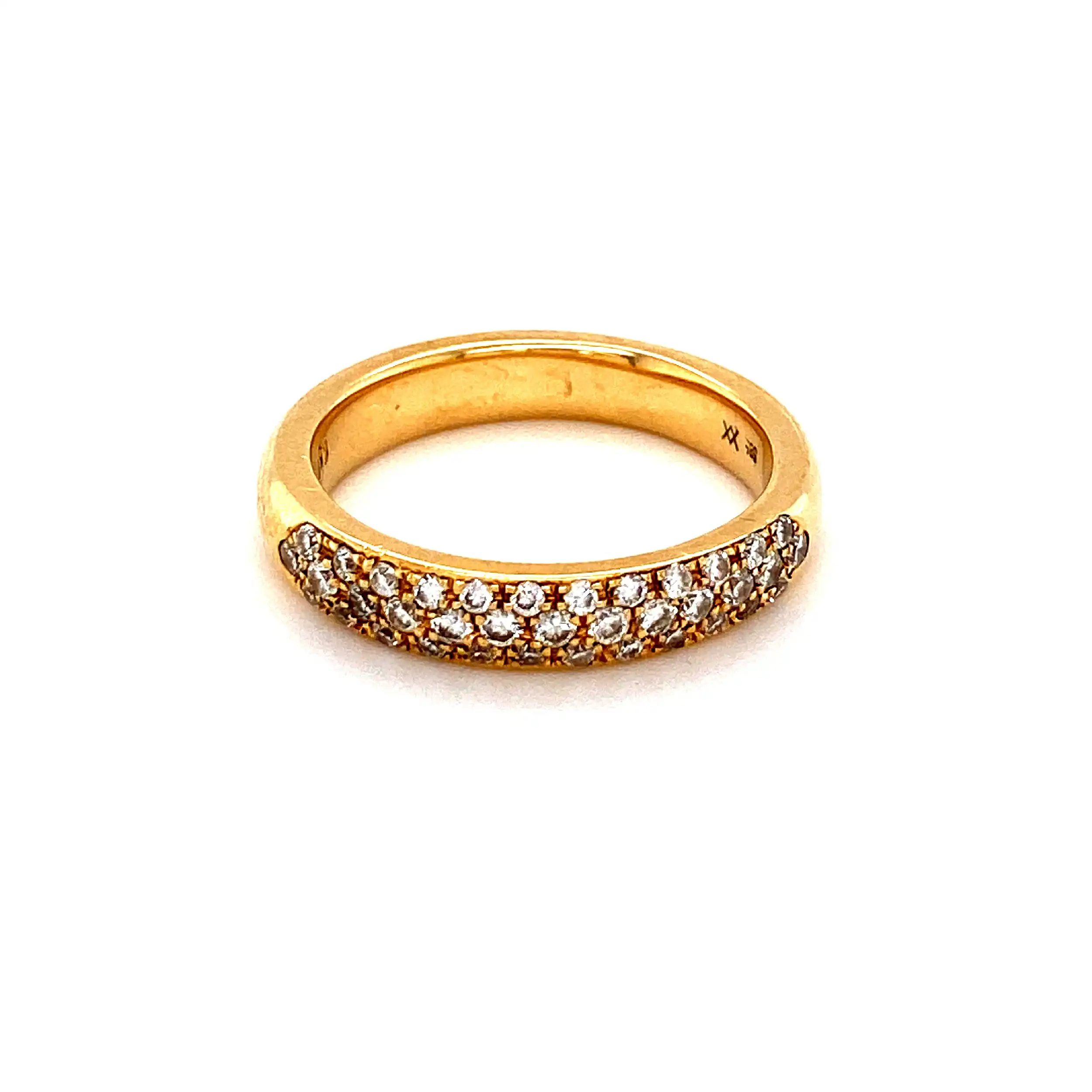 Ring Gelbgold mit Brillanten, graviert mit 0,50ct. Ring Gelbgold mit Brillanten, graviert mit 0,50ct.