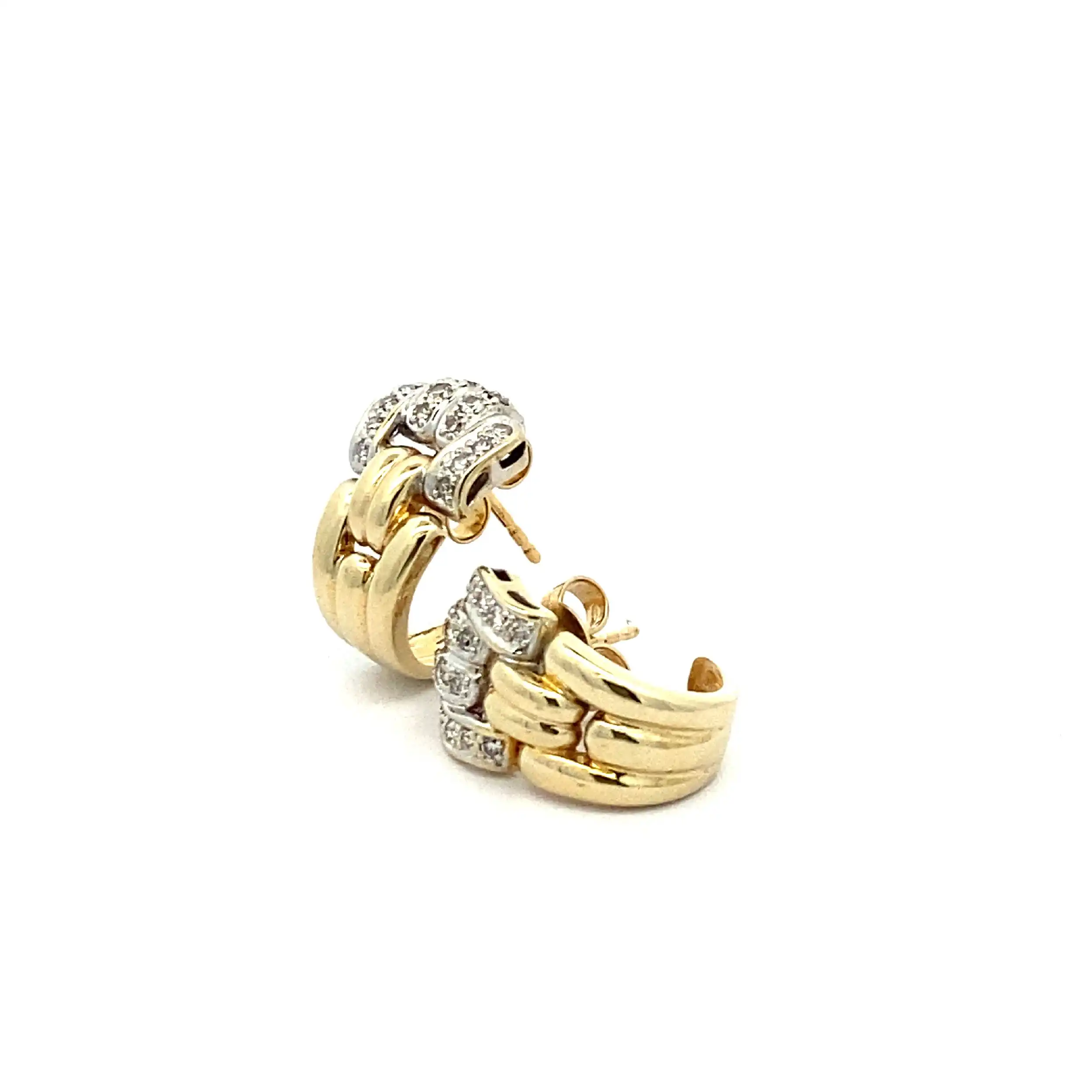 Ohrstecker Bicolor mit Brillanten, graviert mit je 0,24 ct