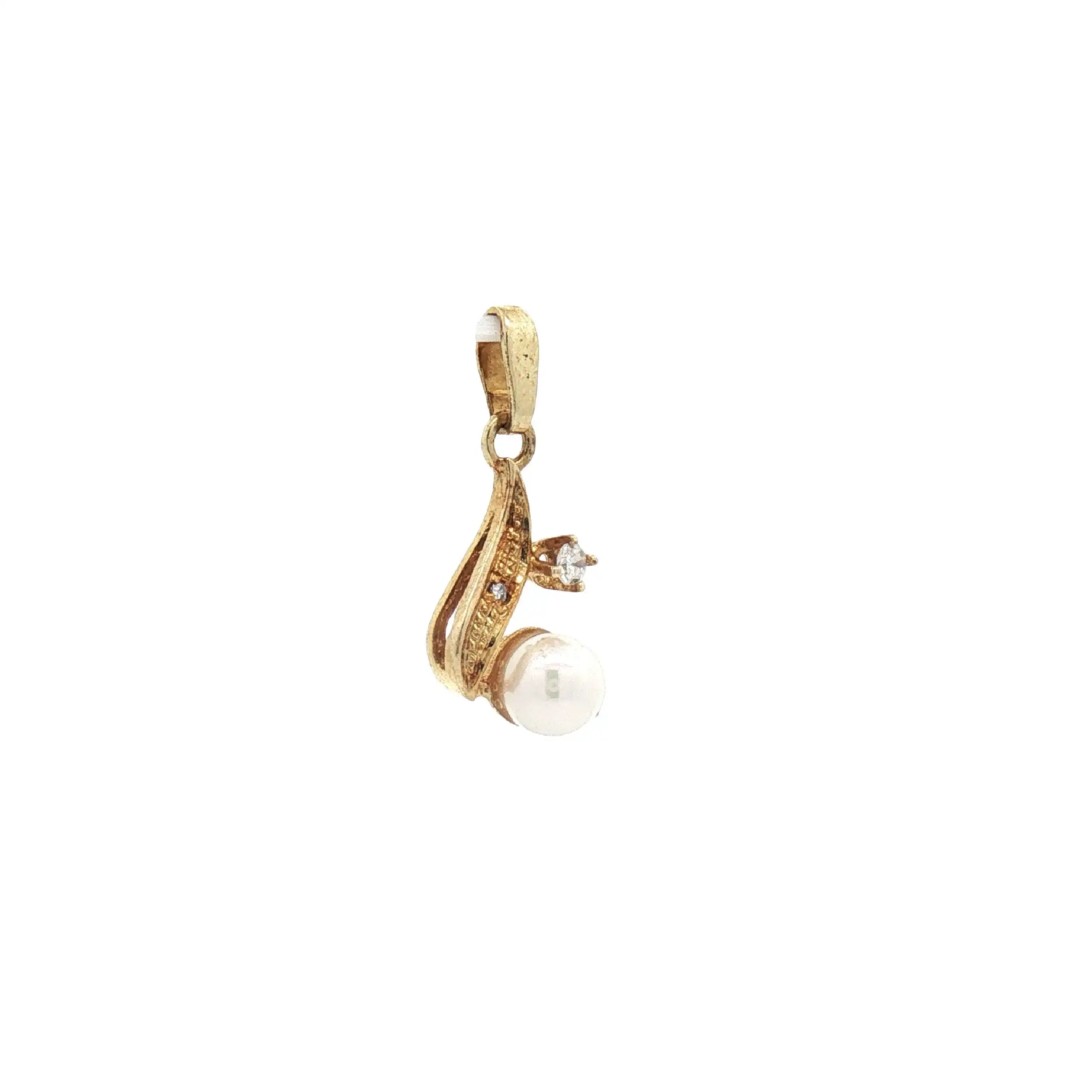 Anhänger Gelbgold mit Diamanten und Perle Anhänger Gelbgold mit Diamanten und Perle