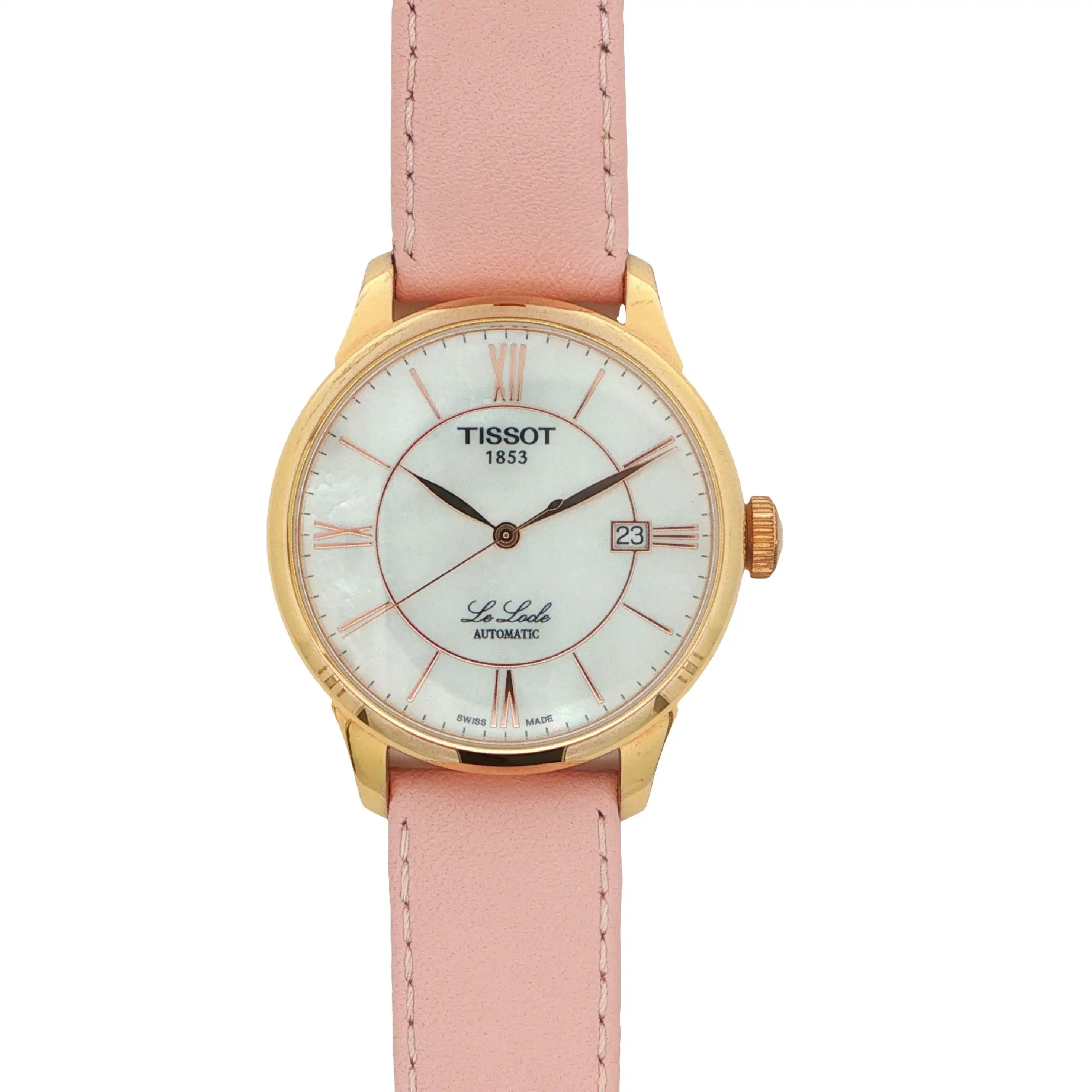 Damenuhr Tissot Le Locle Perlmutt Stahl/vergoldet mit Lederband Damenuhr Tissot Le Locle Perlmutt Stahl/vergoldet mit Lederband