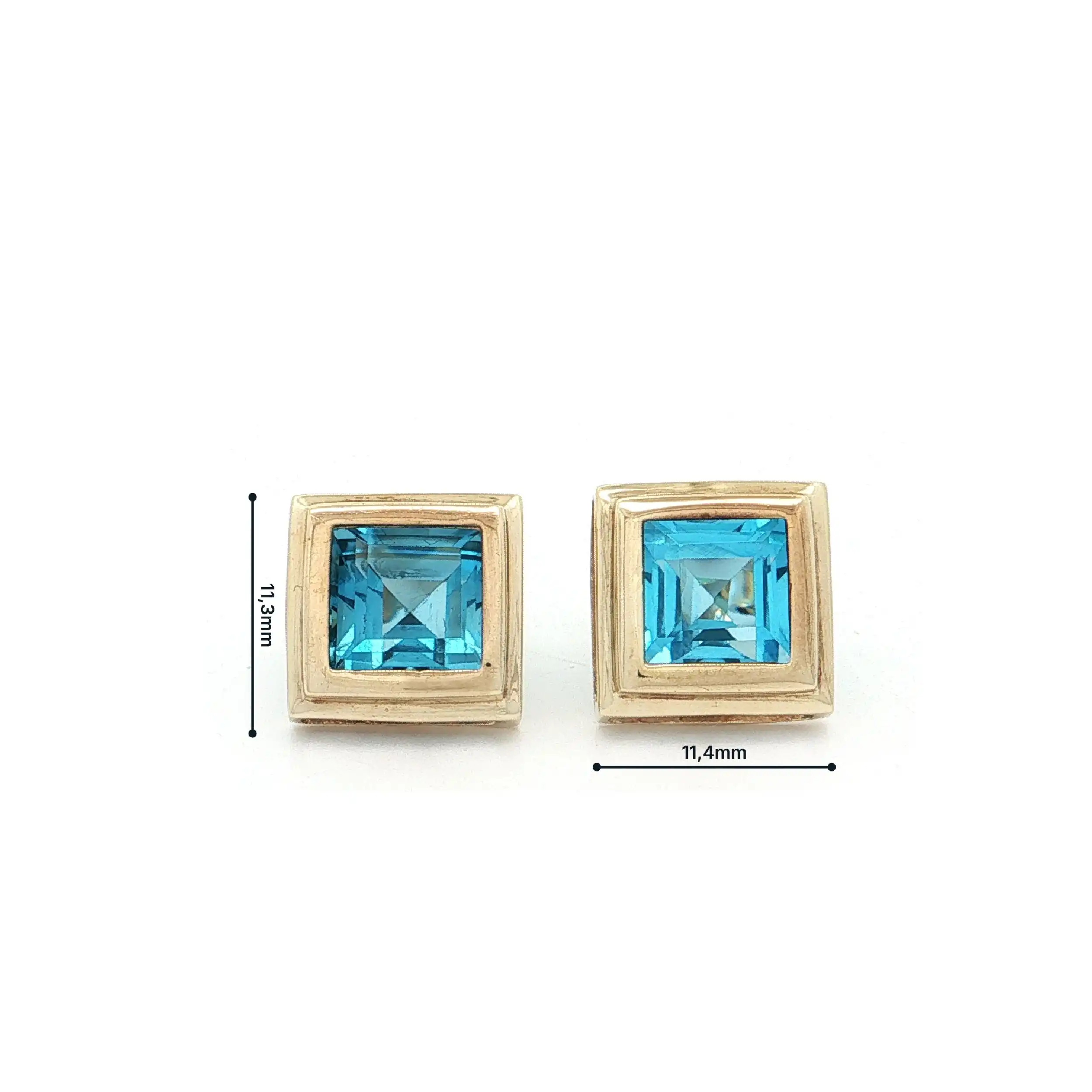 Ohrstecker Gelbgold mit Blautopas Ohrstecker Gelbgold mit Blautopas